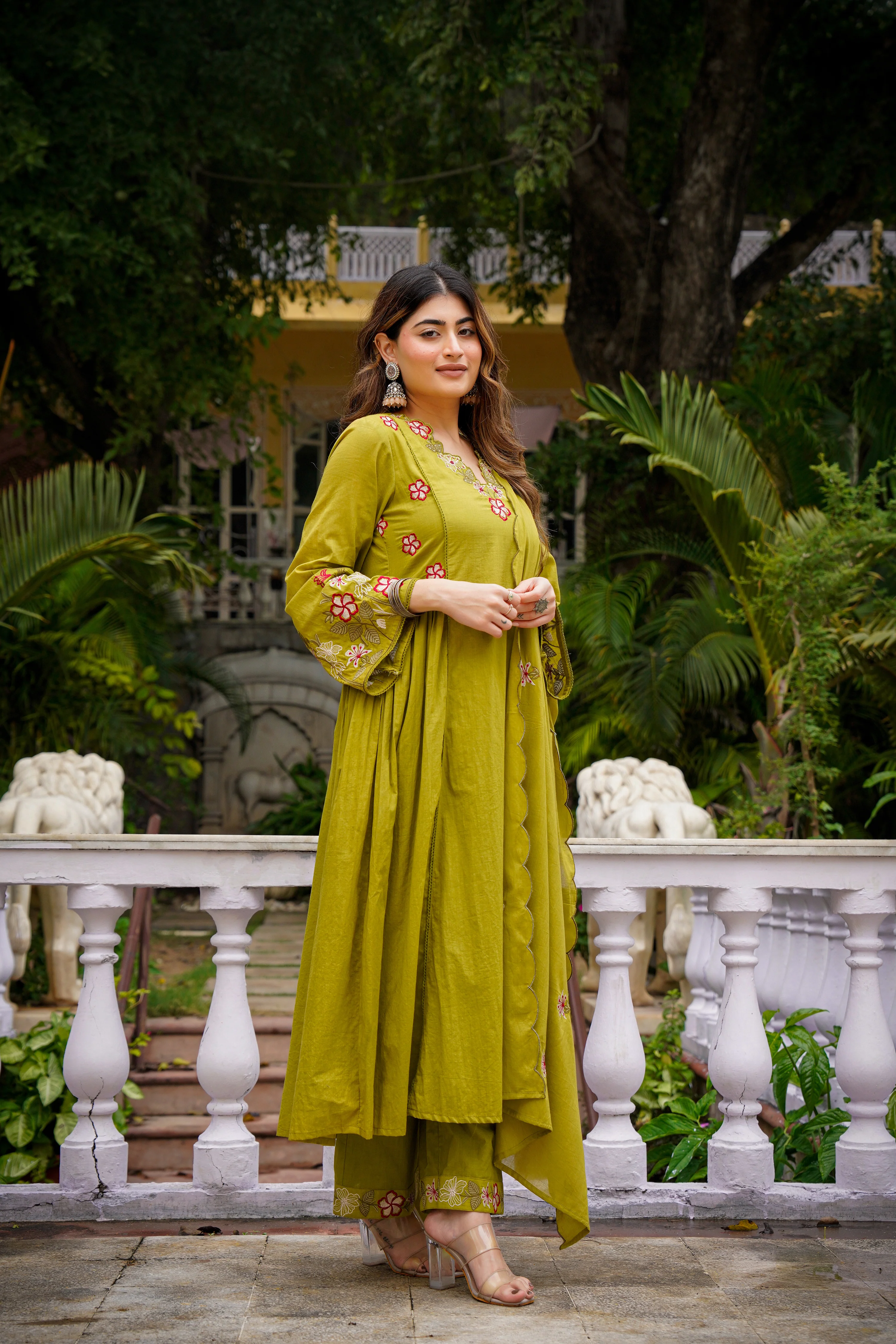 Olive Meadow Cotton Suit Set - Image 4