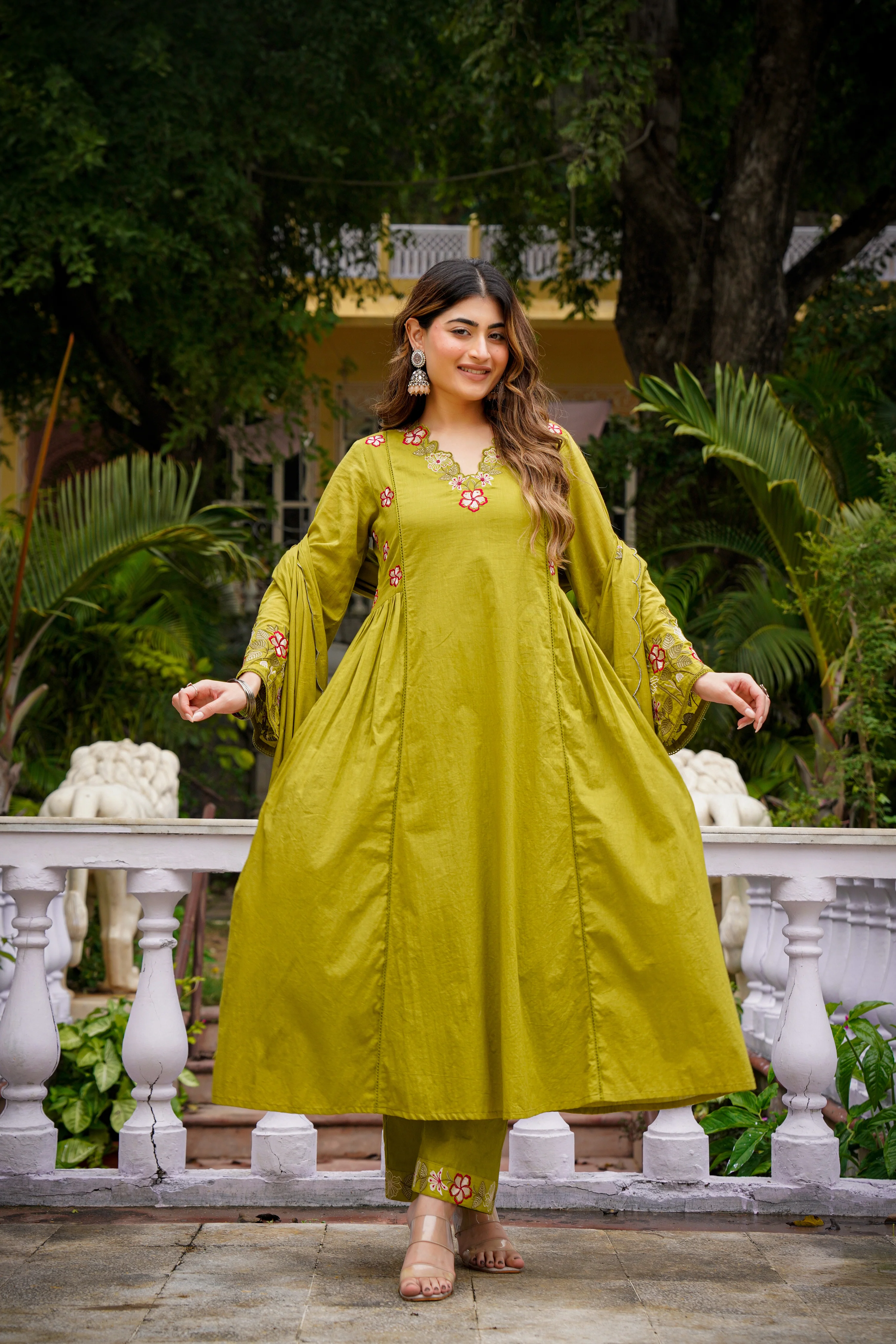 Olive Meadow Cotton Suit Set - Image 6