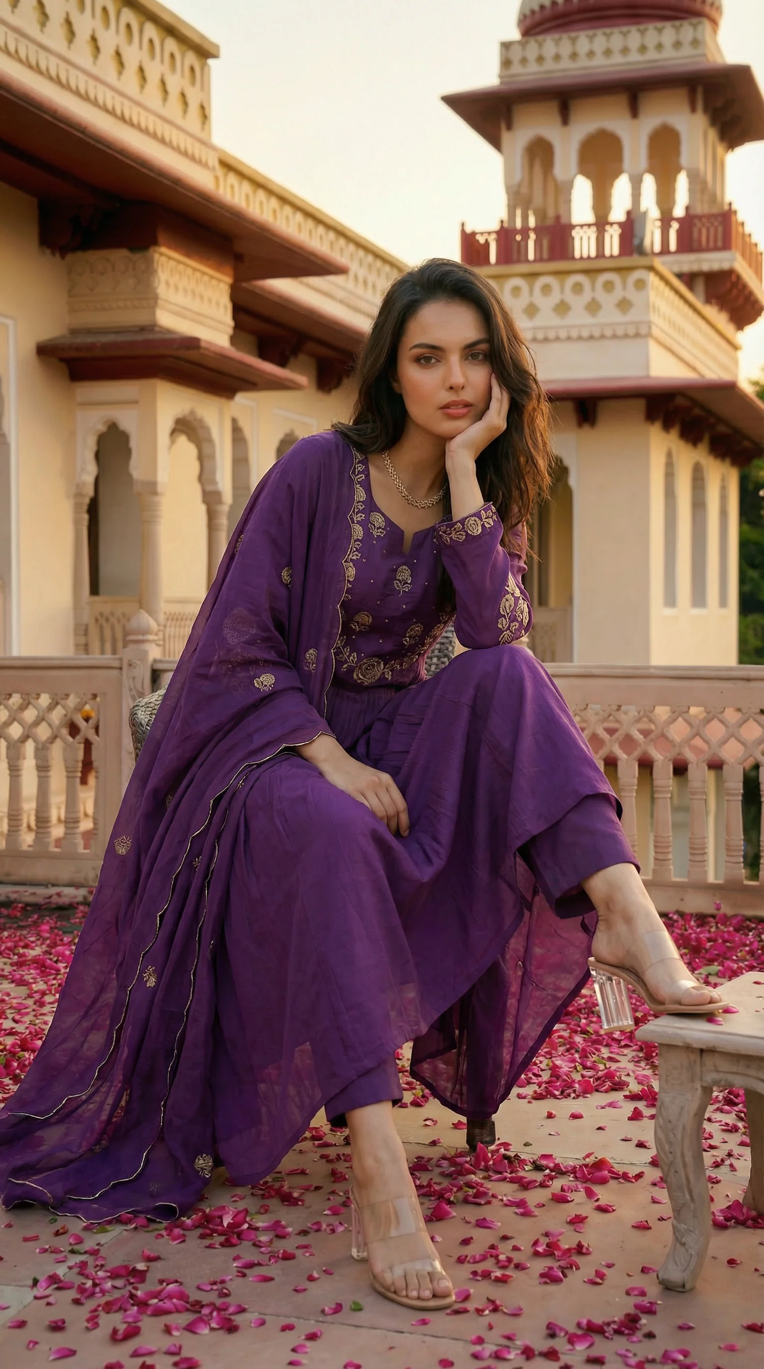 Royal Plum Blossom Cotton Suit Set - Image 2
