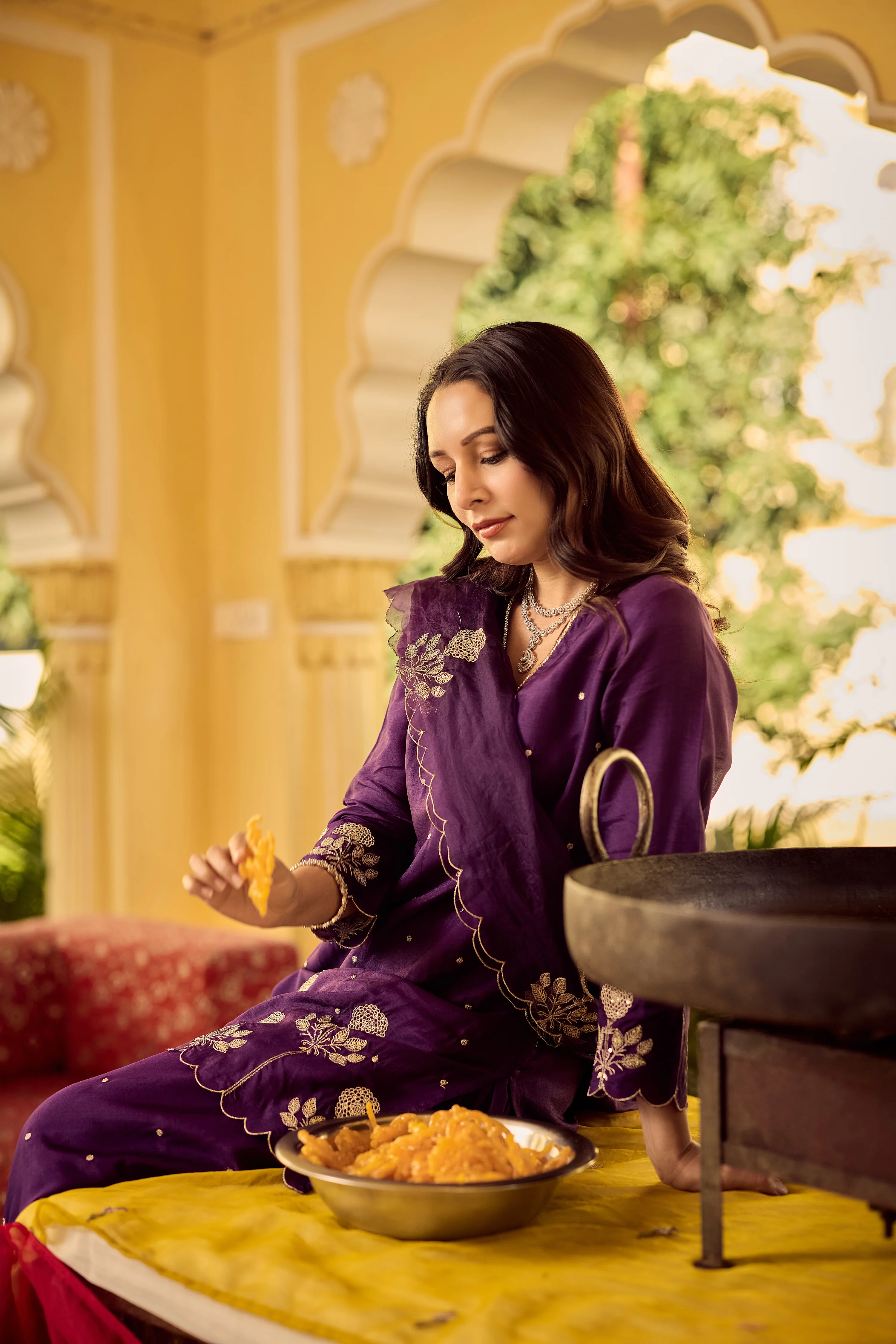Plum Grace Embroidered Suit Set - Image 19