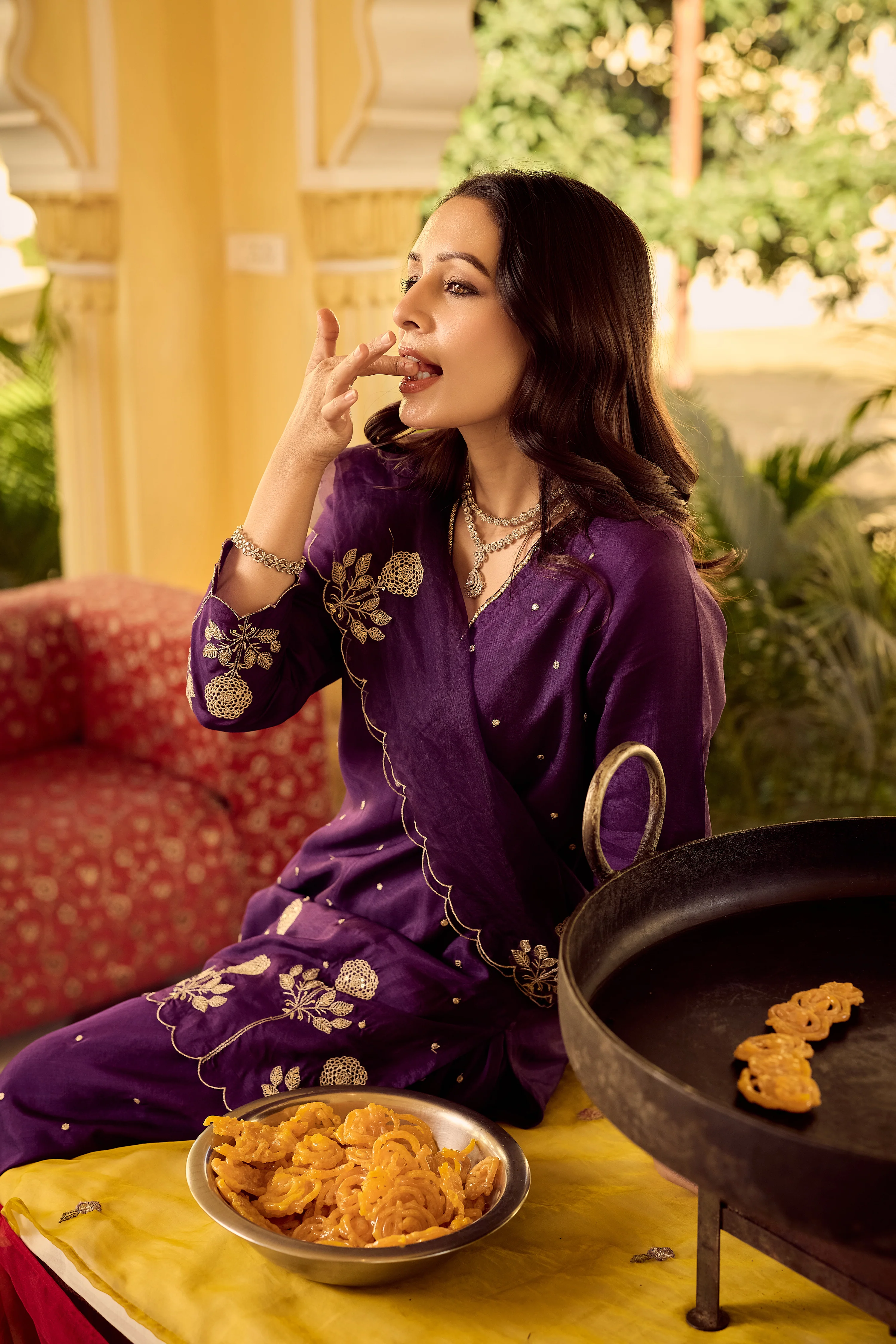 Plum Grace Embroidered Suit Set - Image 21