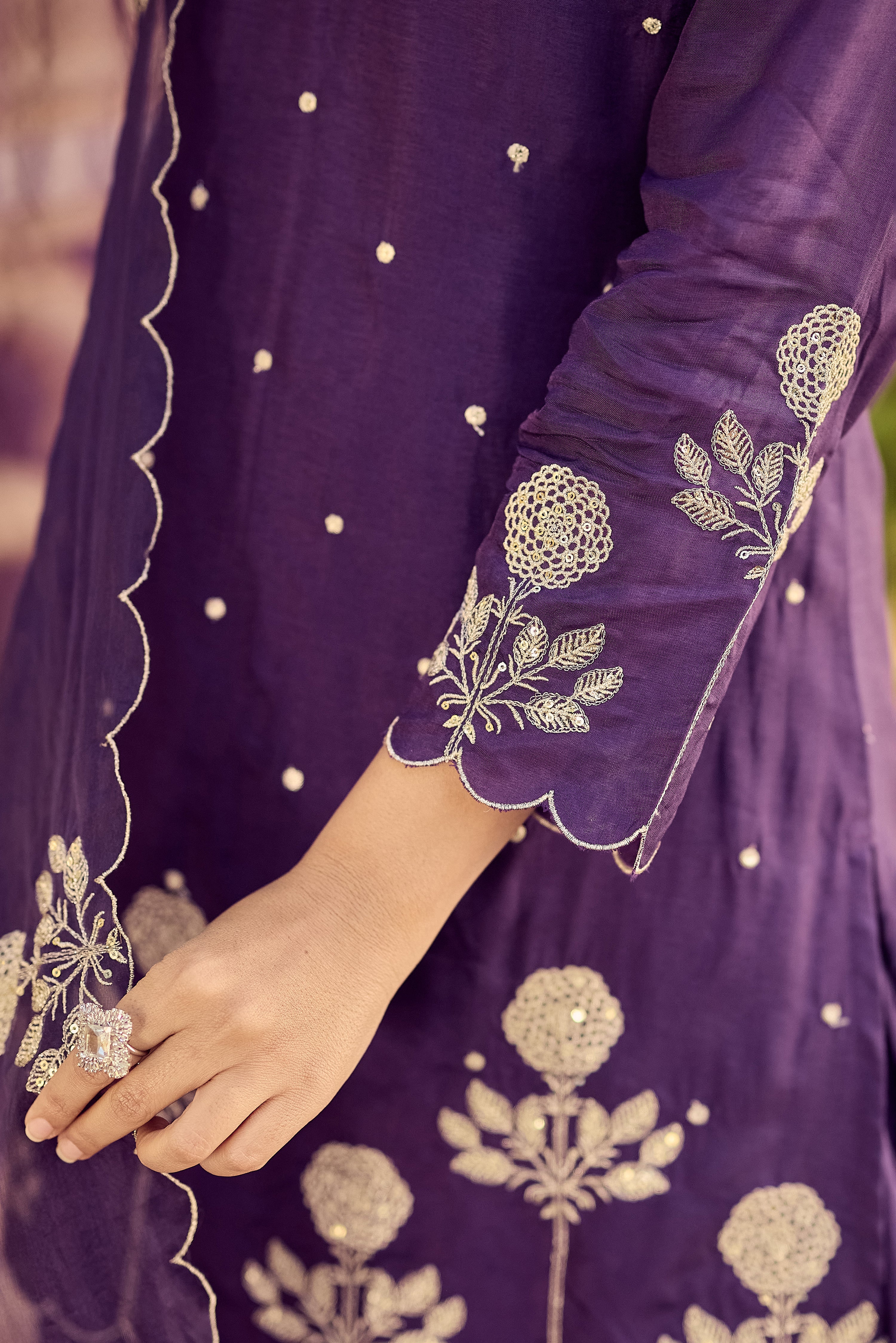 Plum Grace Embroidered Suit Set - Image 5