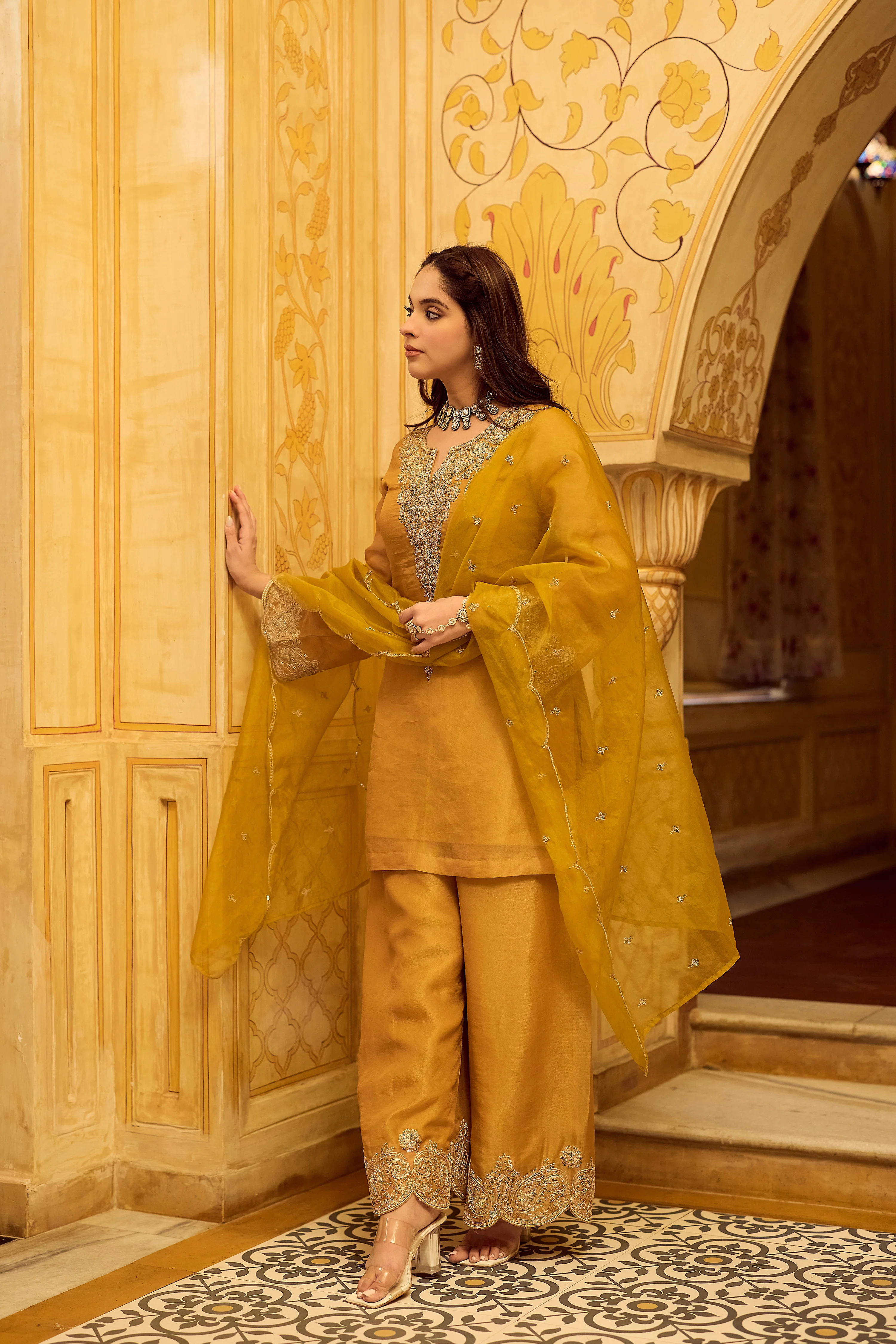 Golden Aura Swiss Tissue Suit Set - Image 4