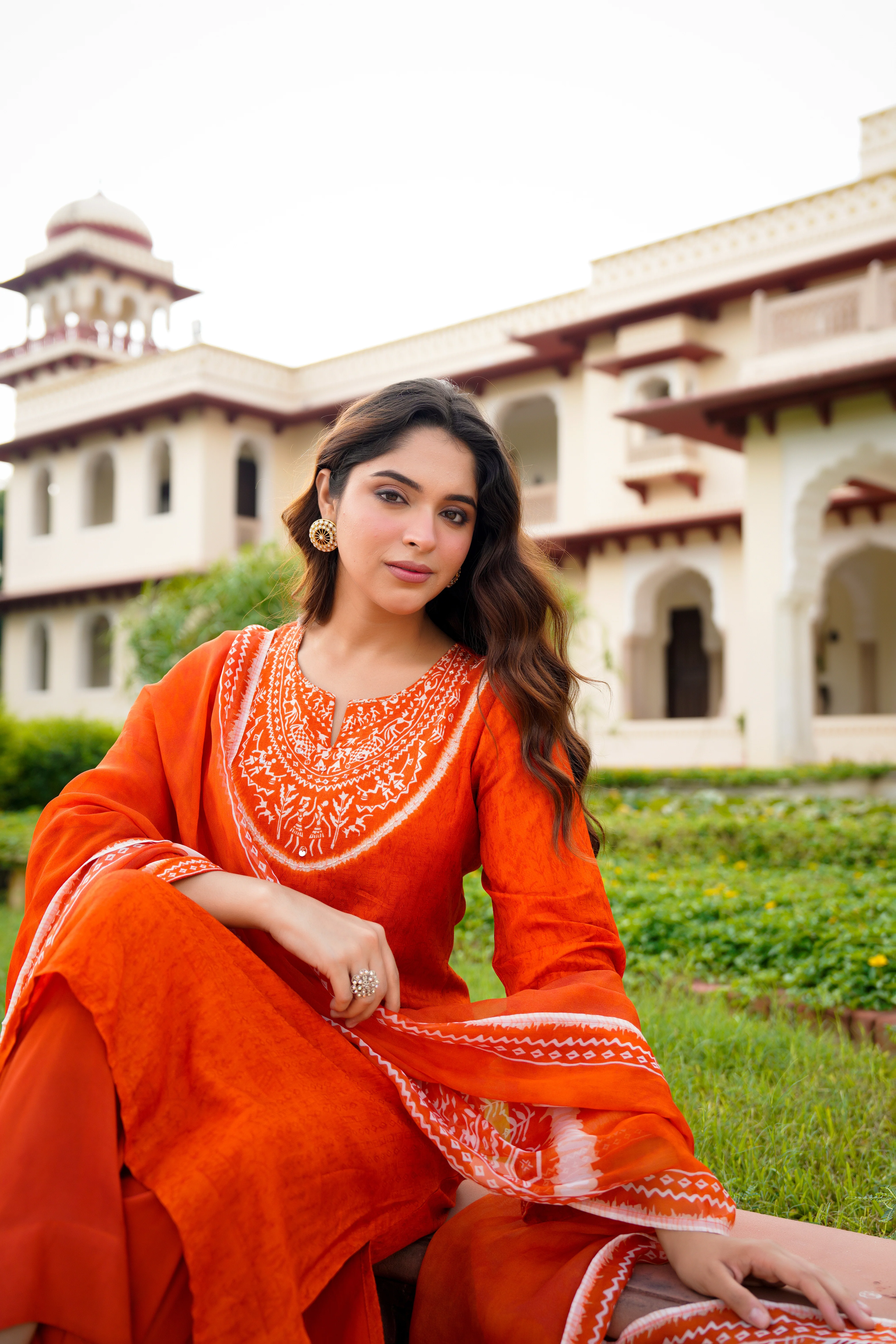 Rustic Bloom Russian Silk Printed Suit Set - Image 10