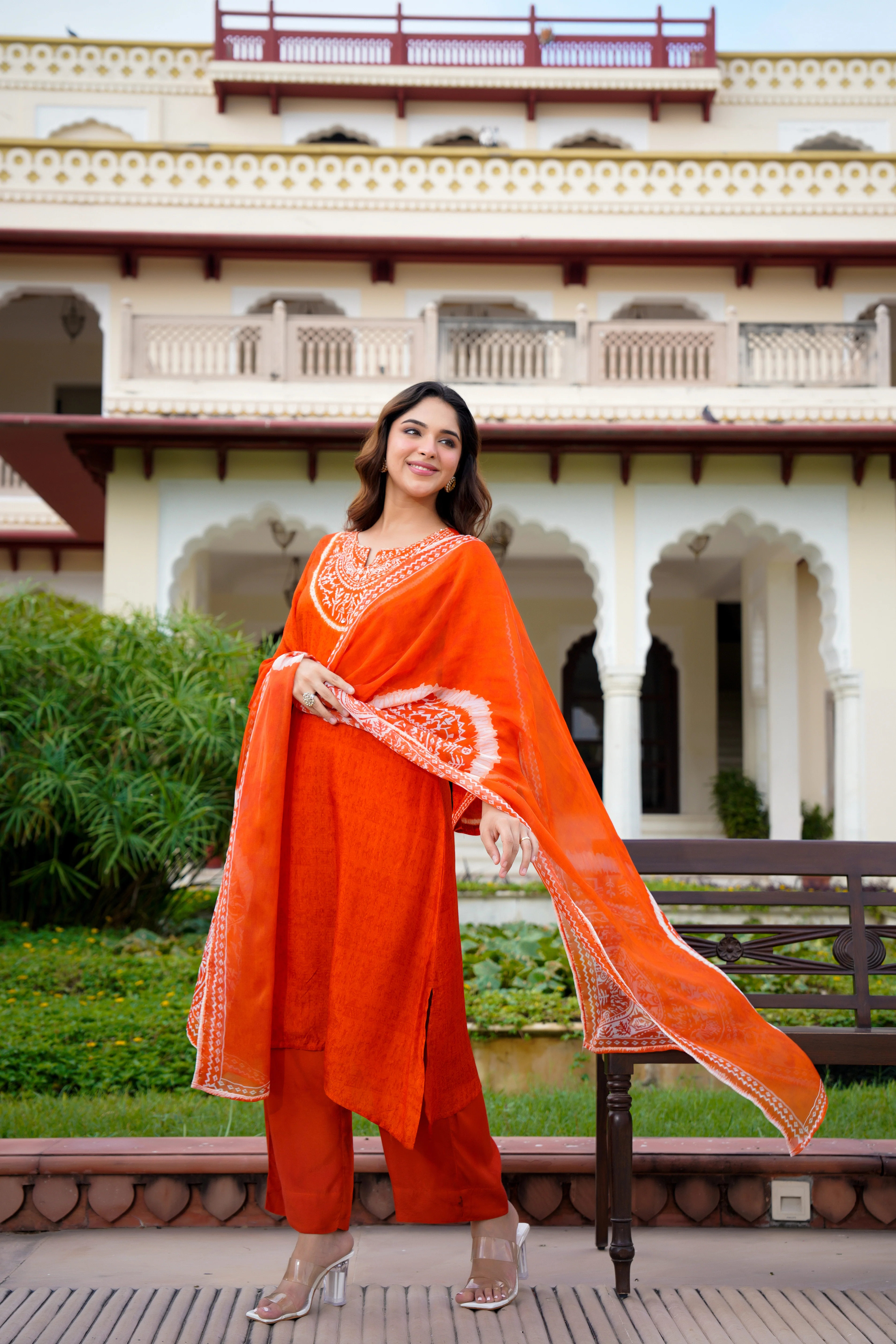 Rustic Bloom Russian Silk Printed Suit Set - Image 3