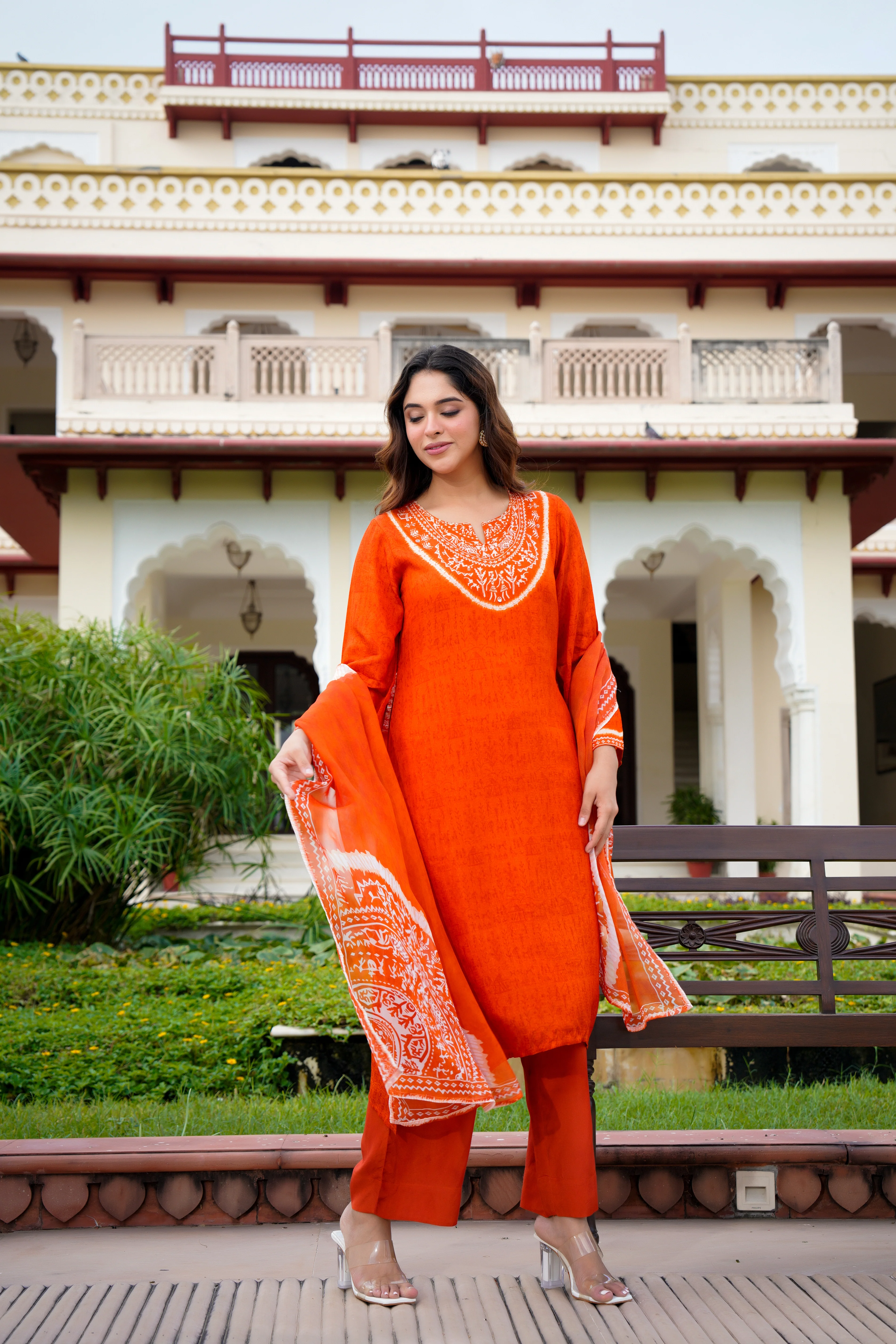 Rustic Bloom Russian Silk Printed Suit Set - Image 4