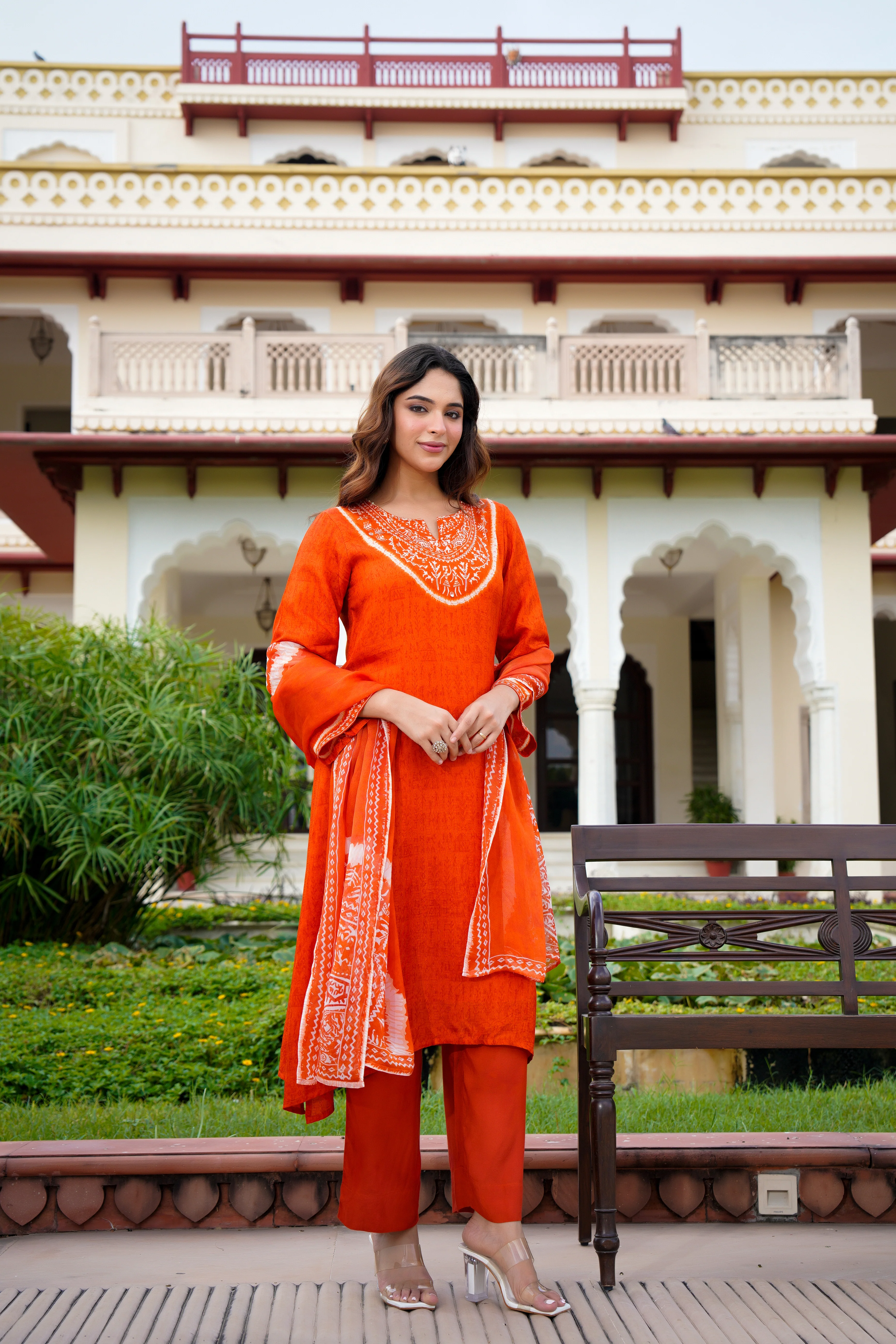 Rustic Bloom Russian Silk Printed Suit Set - Image 5