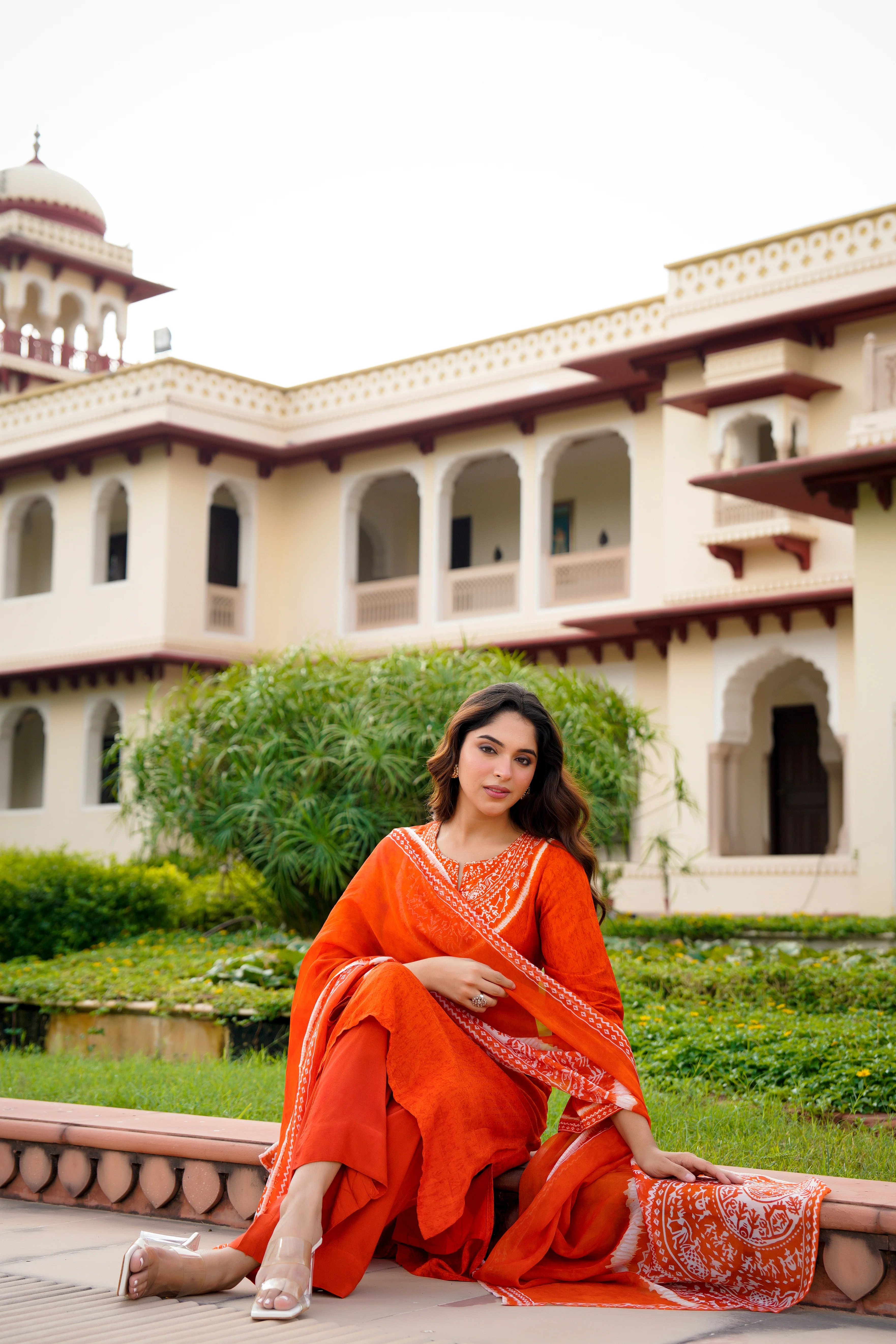 Rustic Bloom Russian Silk Printed Suit Set - Image 7