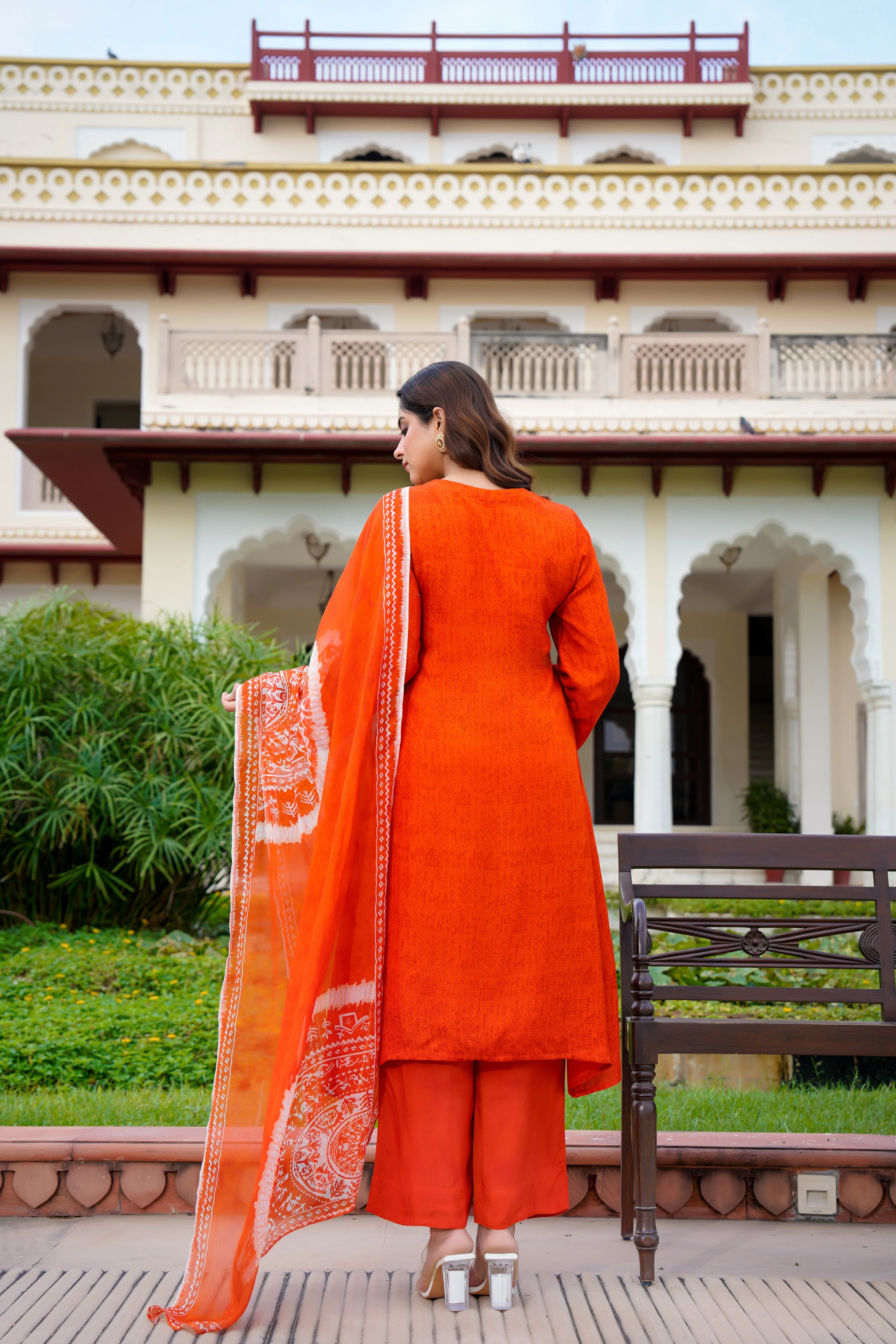 Rustic Bloom Russian Silk Printed Suit Set - Image 8