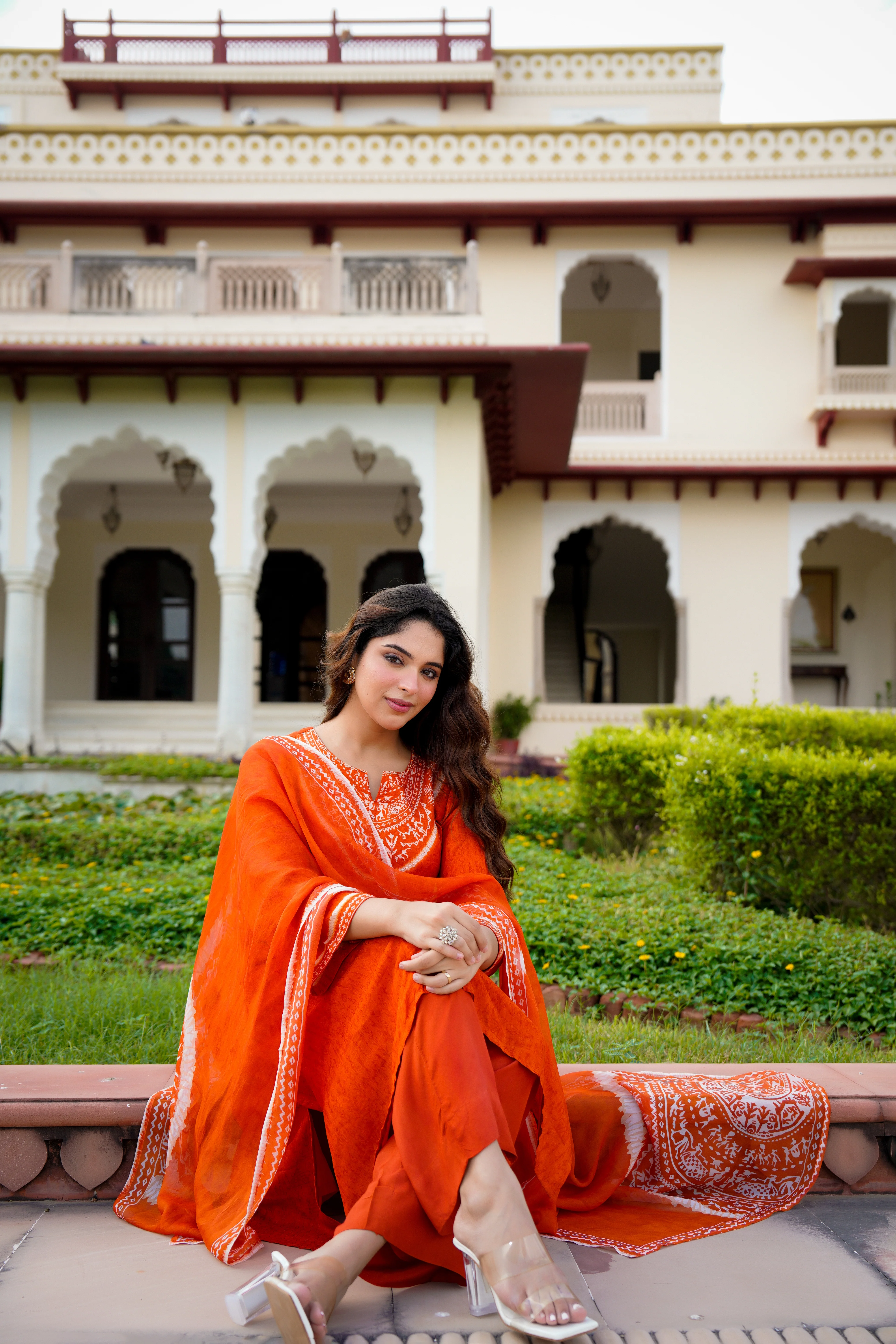 Rustic Bloom Russian Silk Printed Suit Set - Image 9