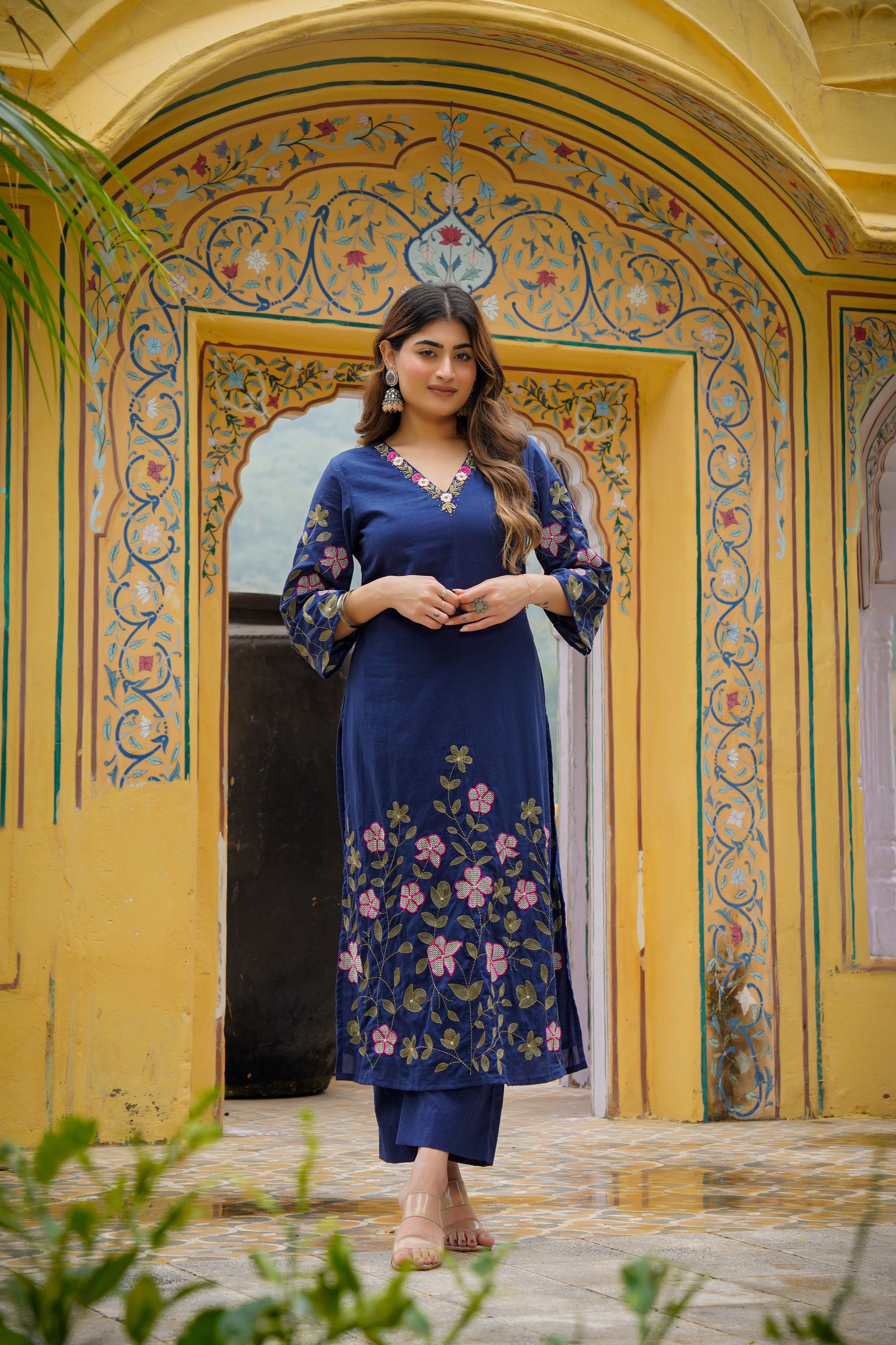 Midnight Navy Mul Cotton Suit Set - Image 2