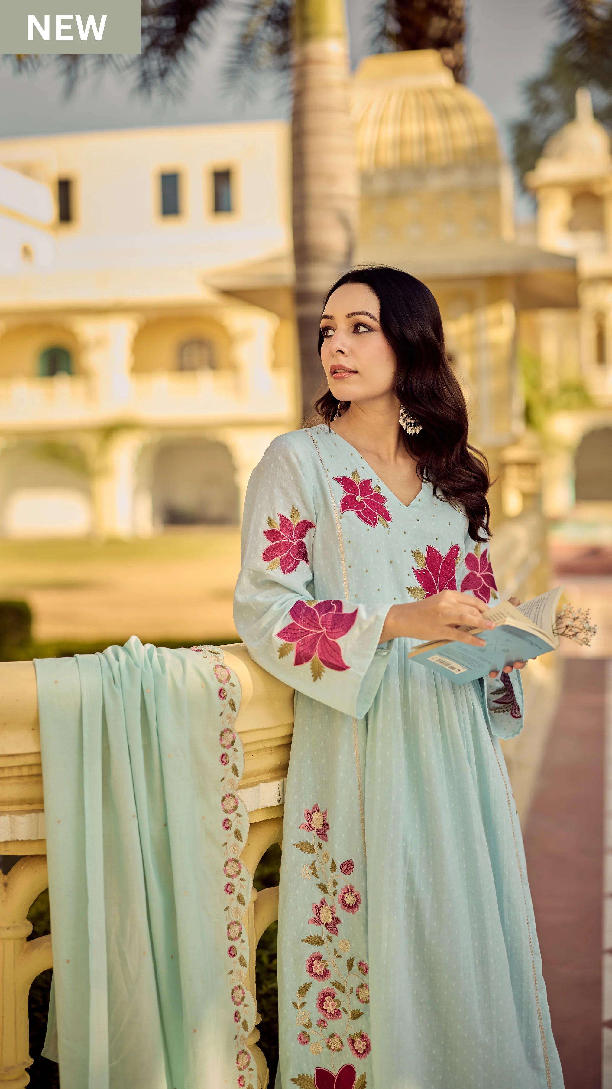 Aqua Blossom Suit Set