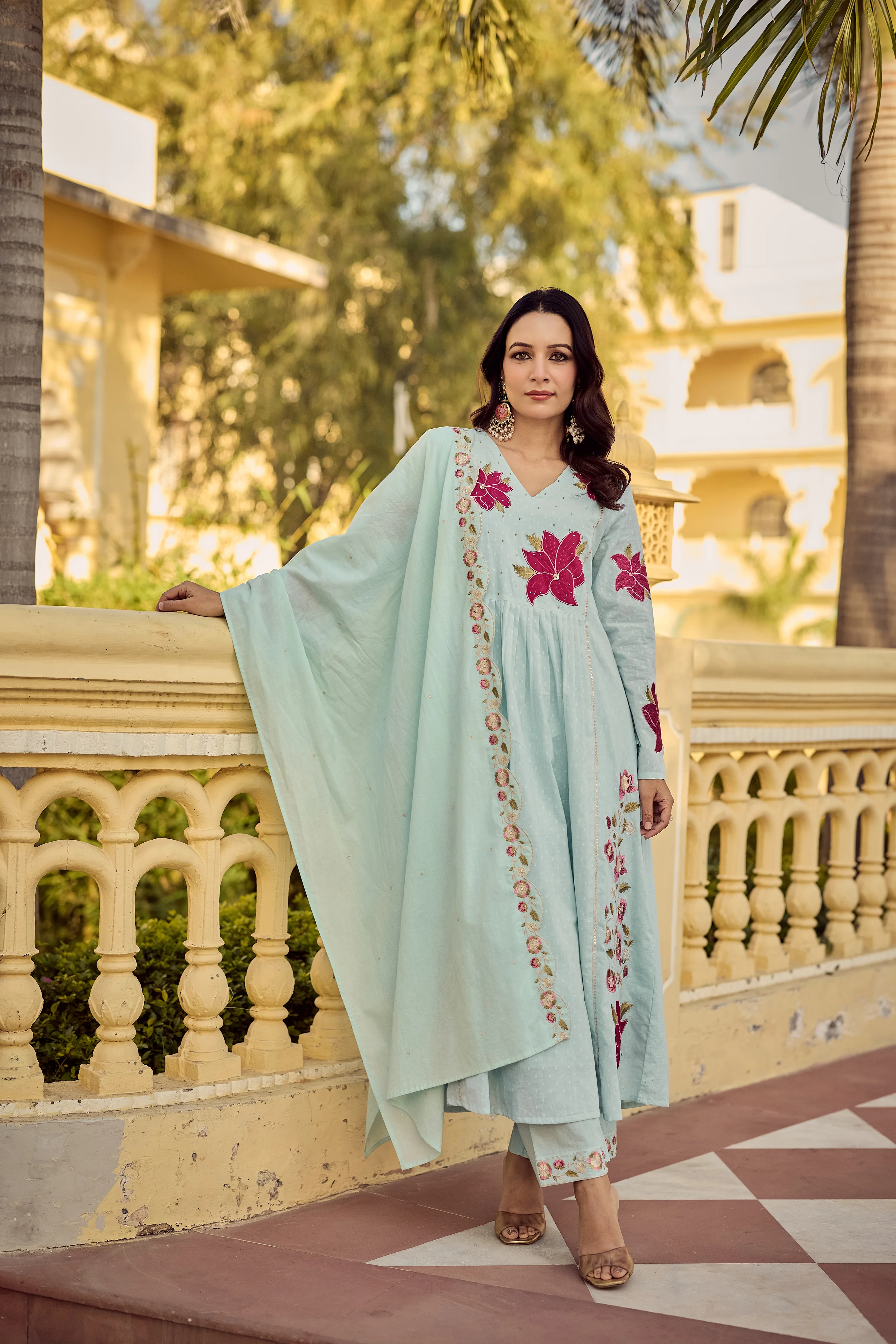 Aqua Blossom Suit Set - Image 2