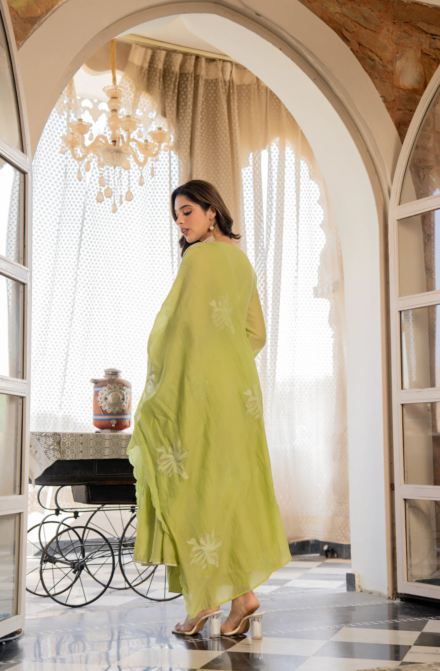 Minted Elegance Chanderi Suit Set - Image 8