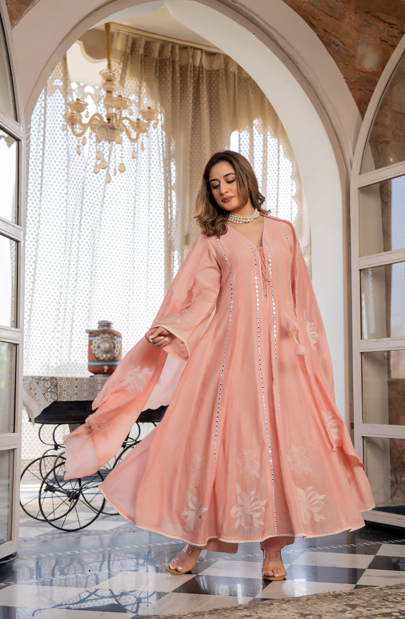 Blush Petal Chanderi Suit Set - Image 10