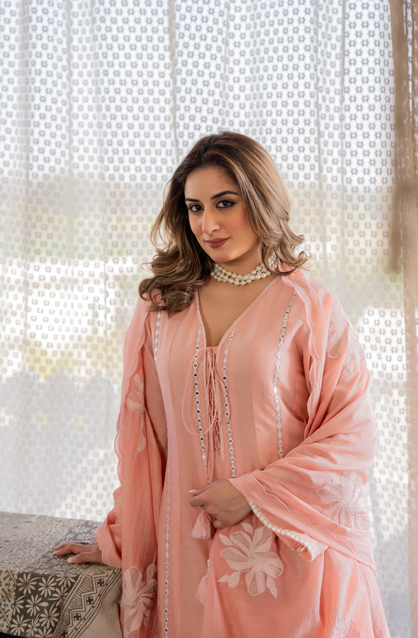 Blush Petal Chanderi Suit Set - Image 11