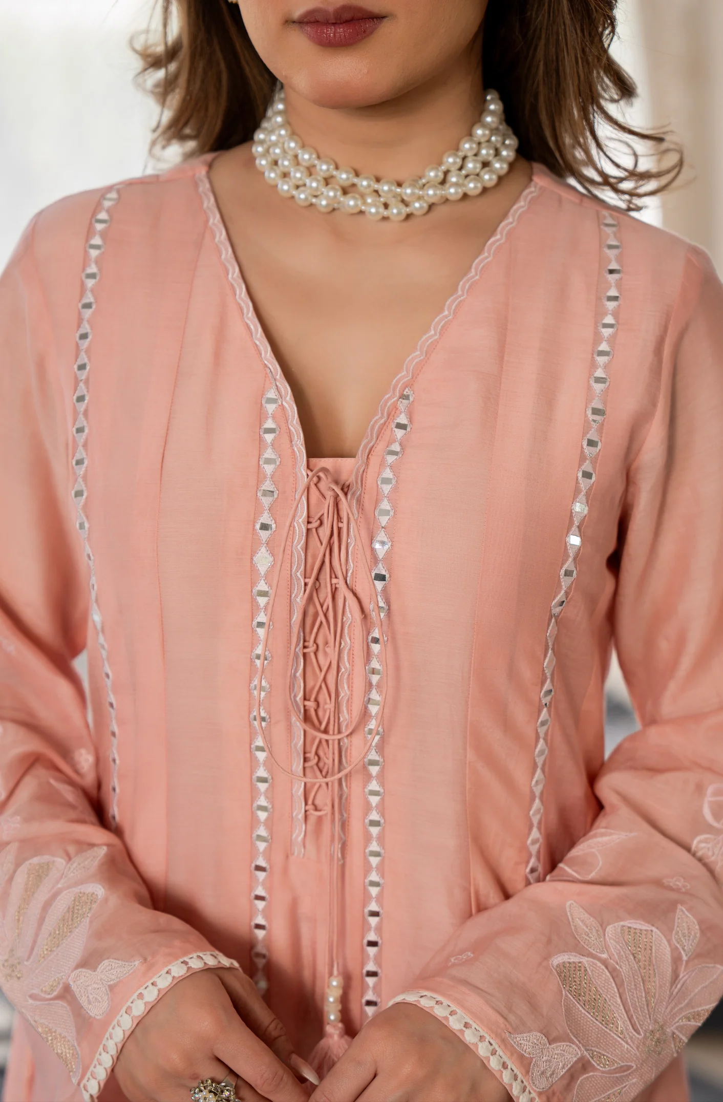 Blush Petal Chanderi Suit Set - Image 12