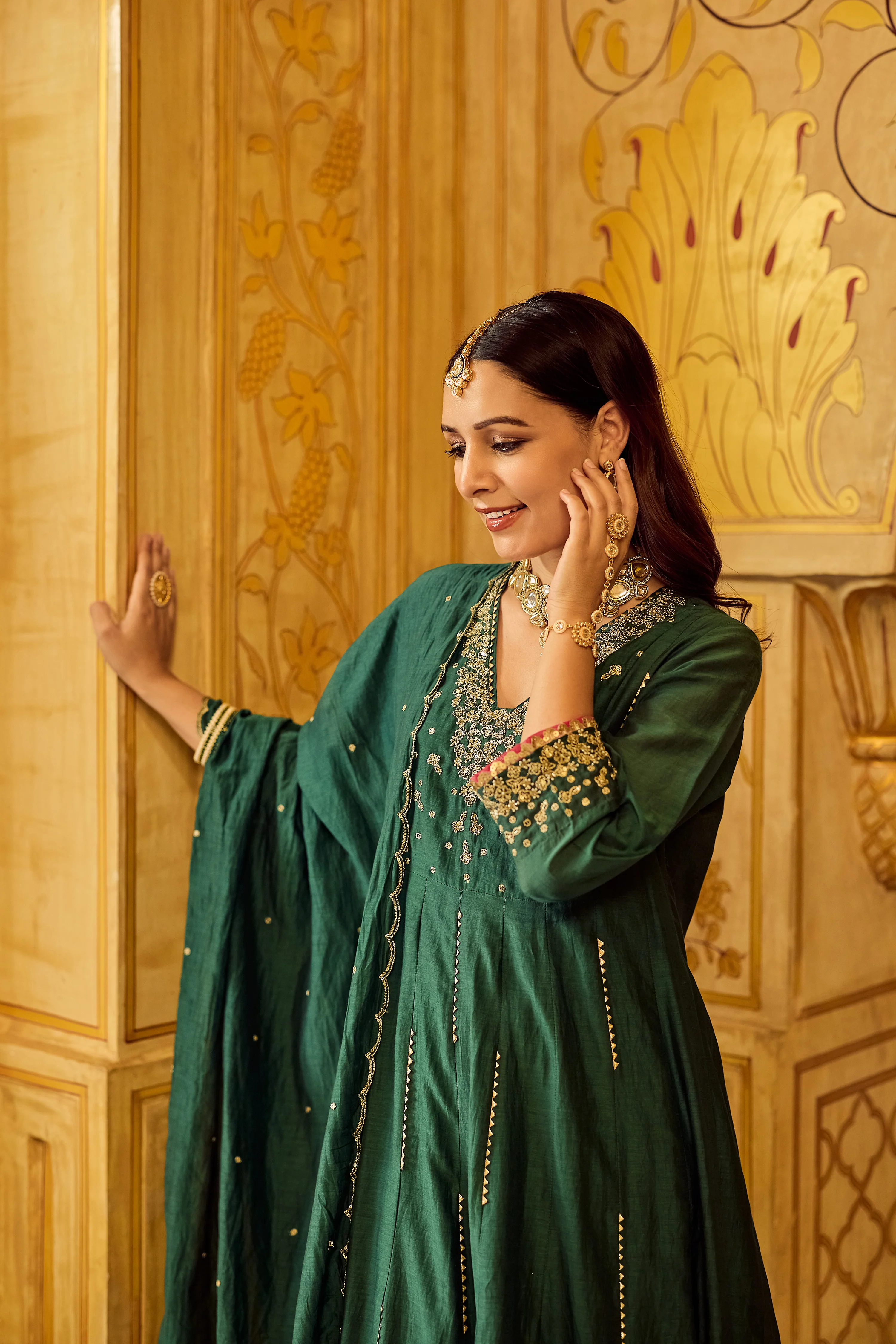 Forest Bloom Mul Chanderi Suit Set - Image 11