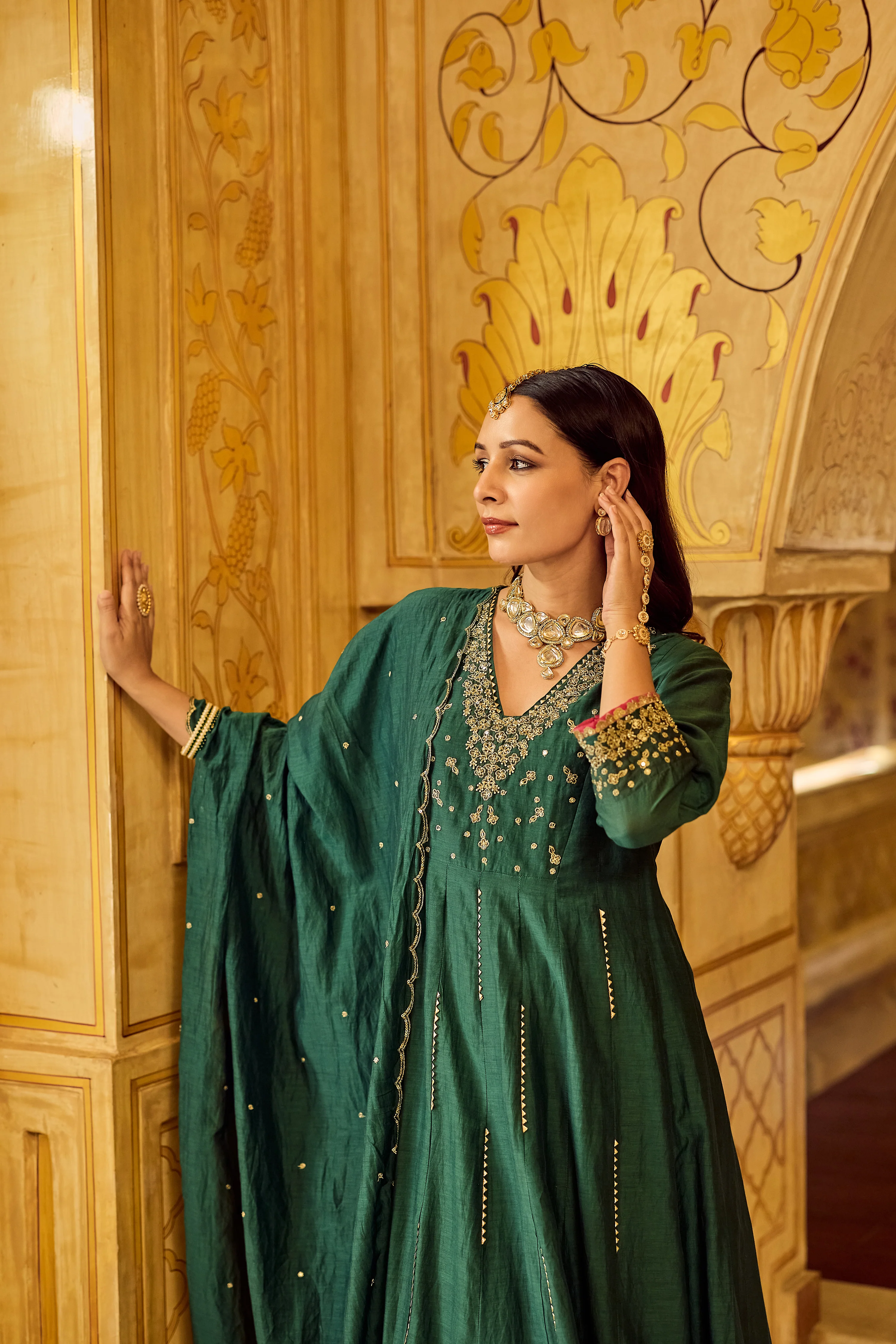 Forest Bloom Mul Chanderi Suit Set - Image 13