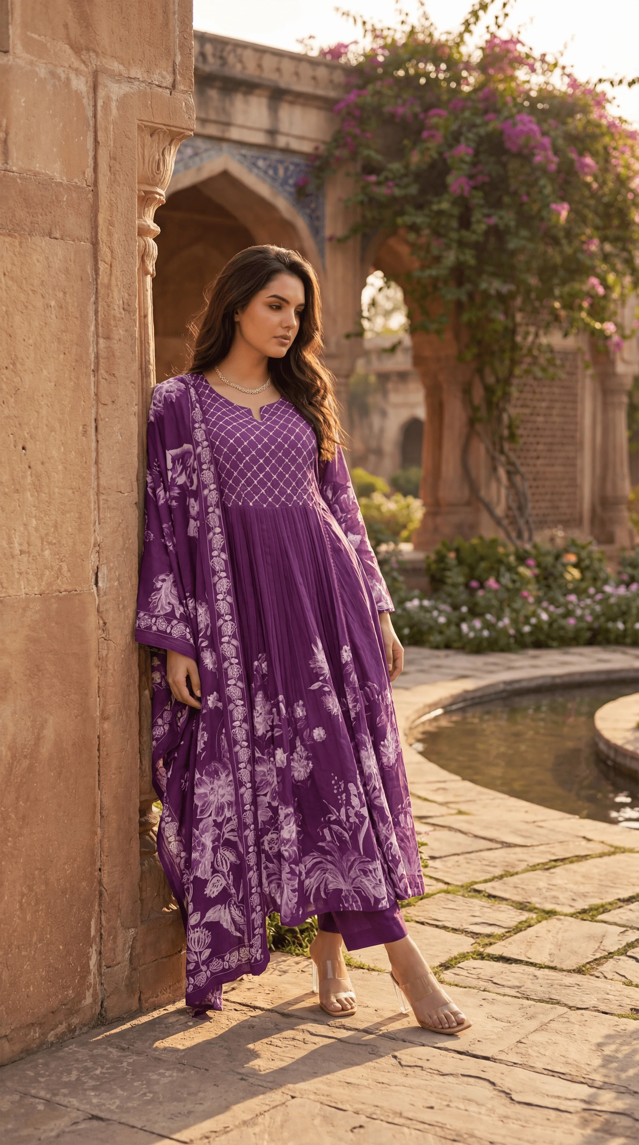 Royal Amethyst Embroidered Suit Set - Image 11