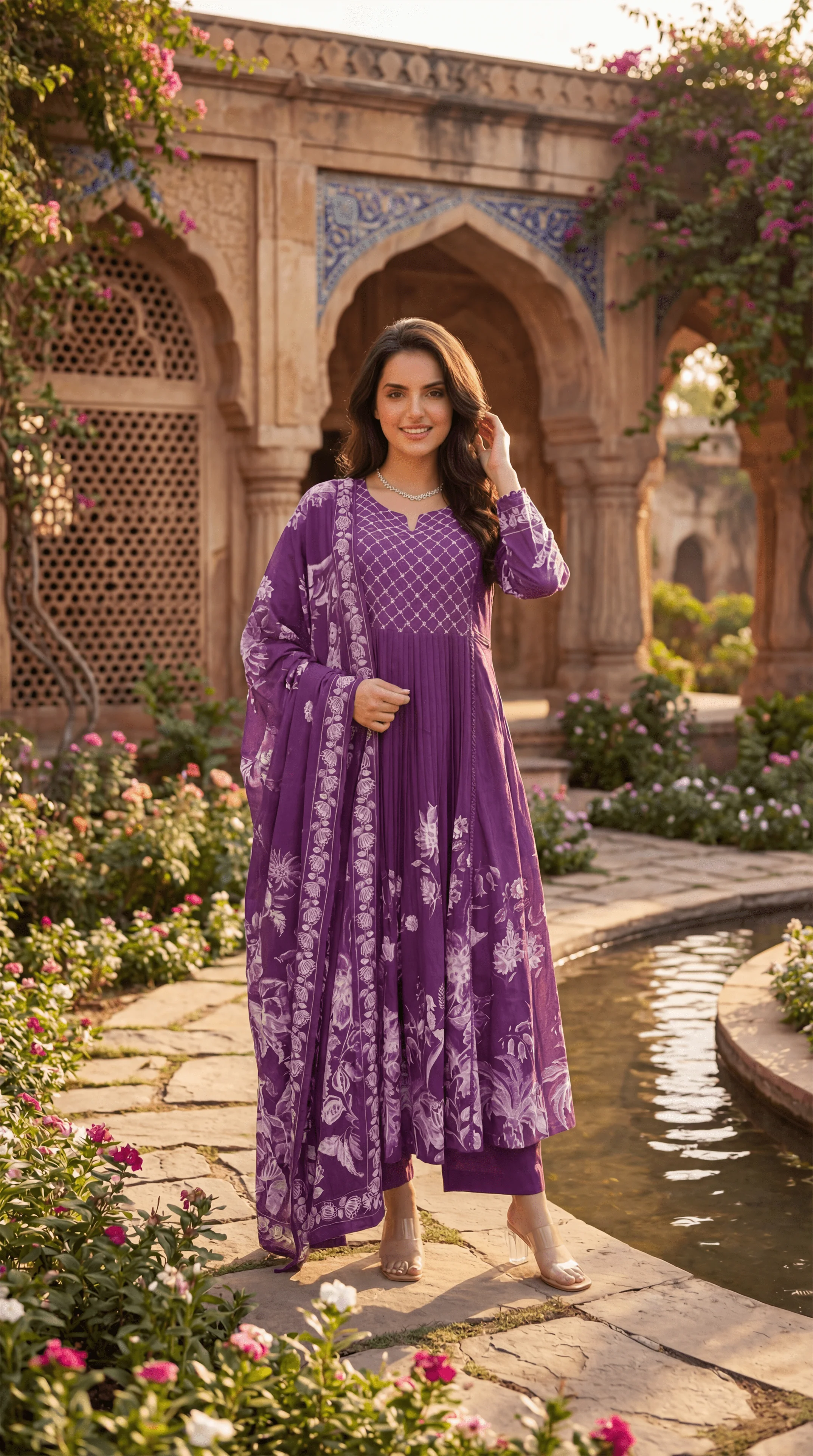 Royal Amethyst Embroidered Suit Set - Image 12