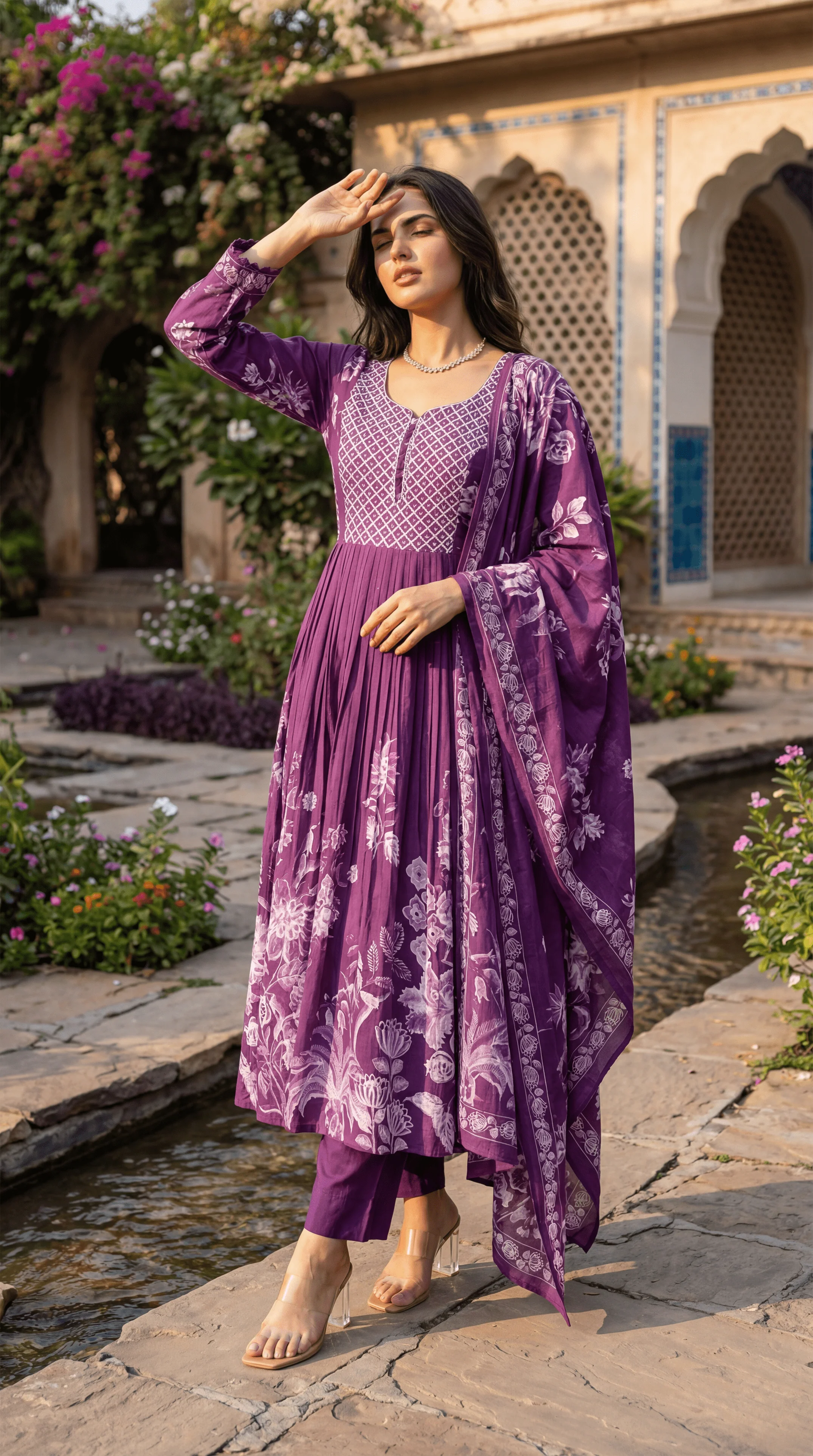 Royal Amethyst Embroidered Suit Set - Image 15