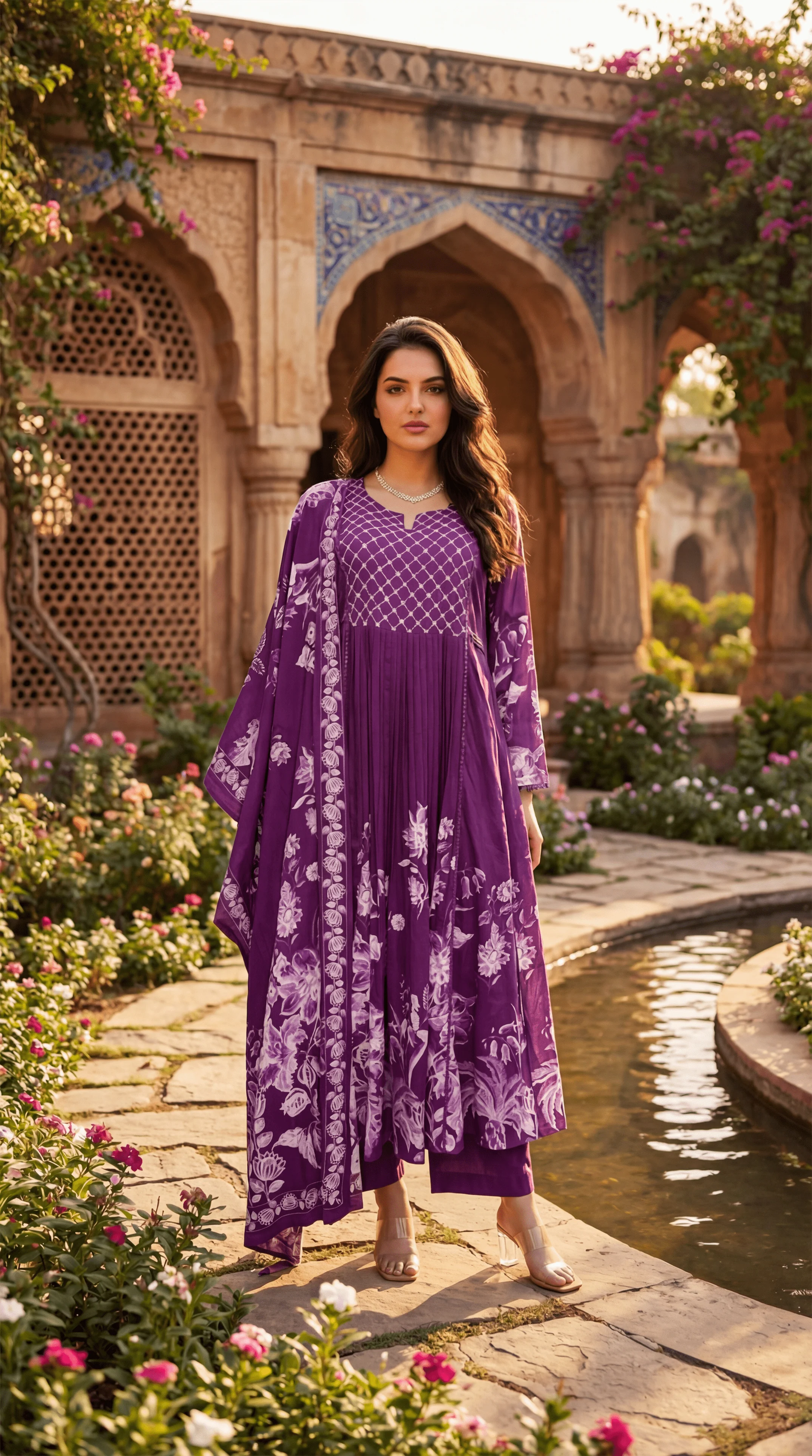 Royal Amethyst Embroidered Suit Set - Image 17