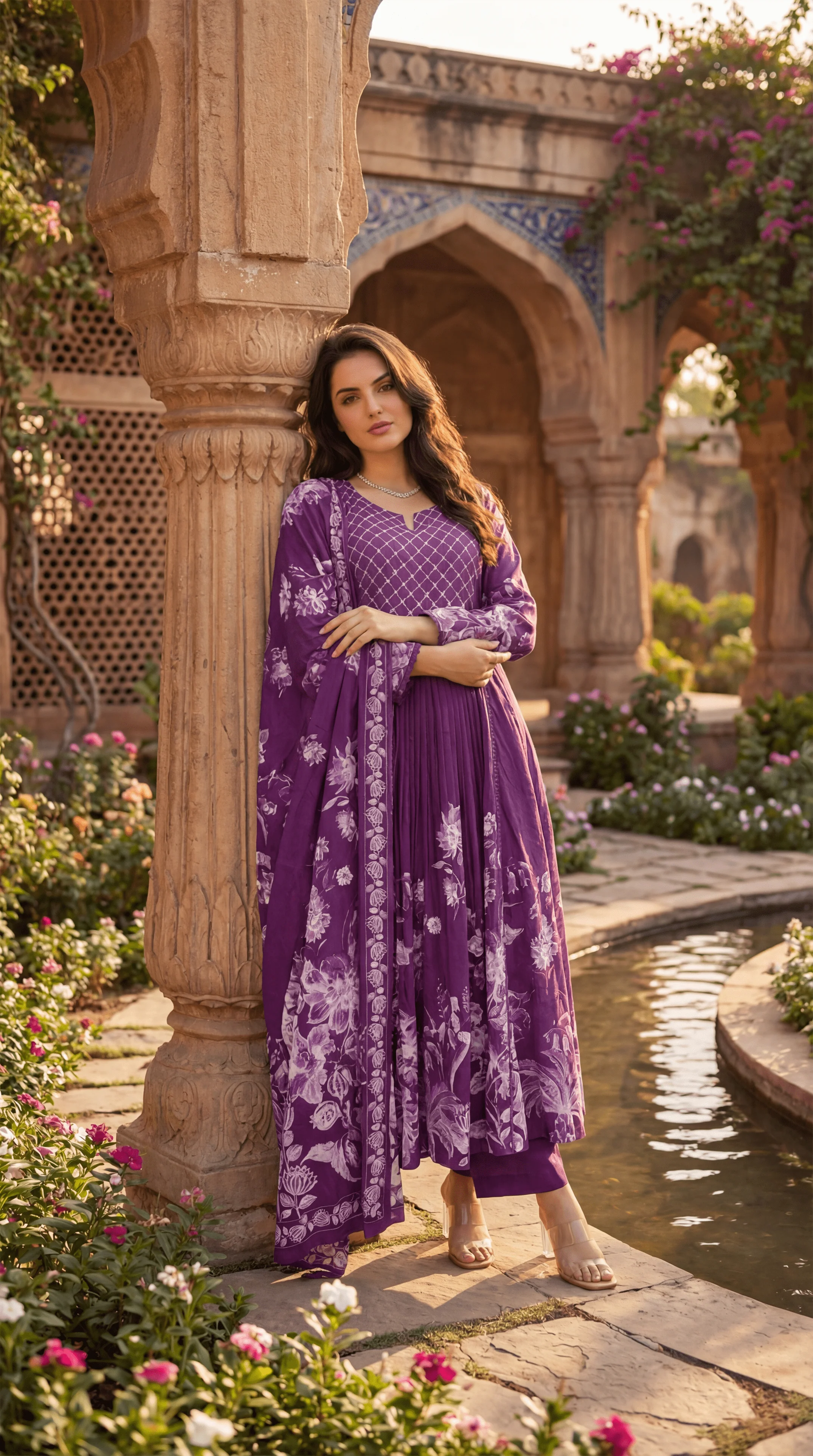Royal Amethyst Embroidered Suit Set - Image 18