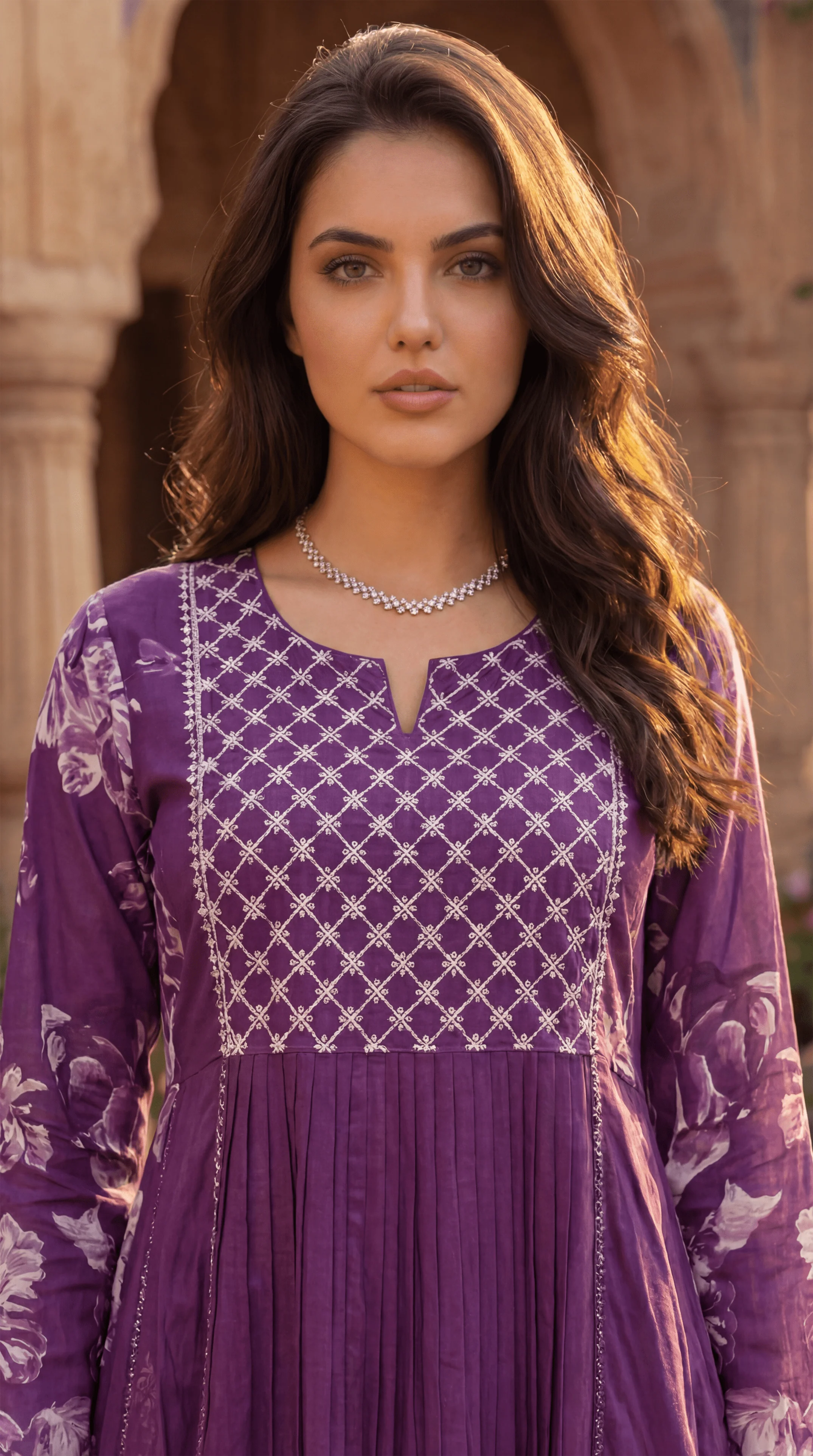 Royal Amethyst Embroidered Suit Set - Image 2