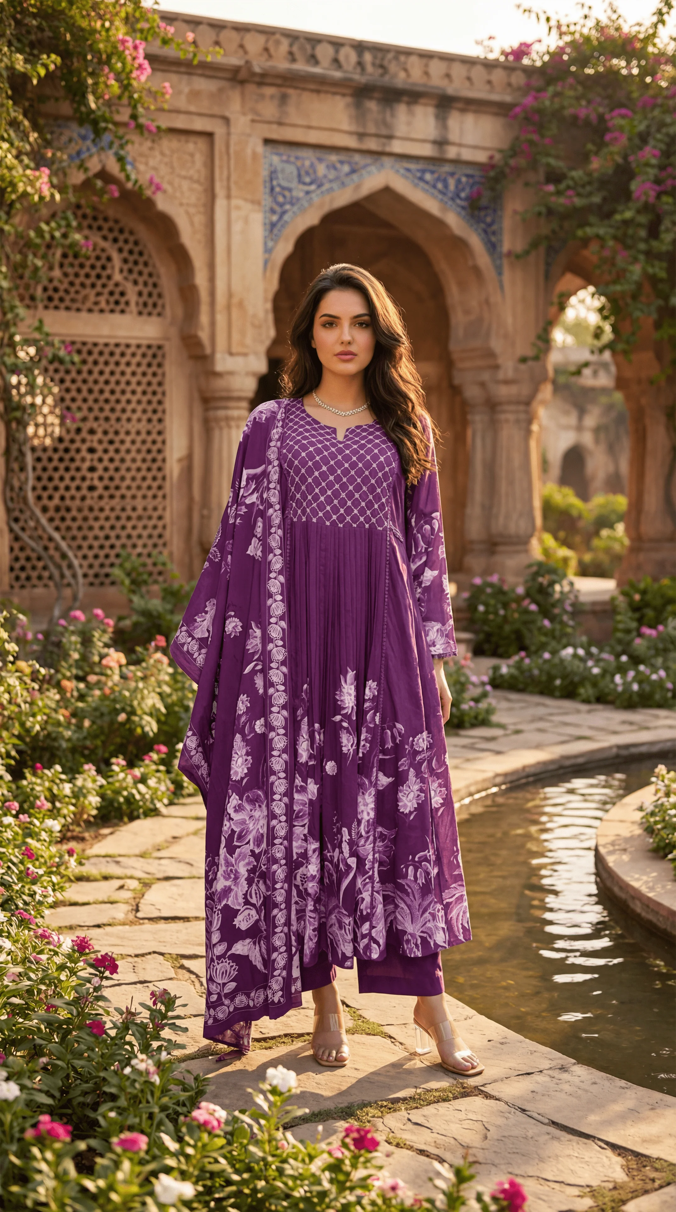 Royal Amethyst Embroidered Suit Set - Image 23