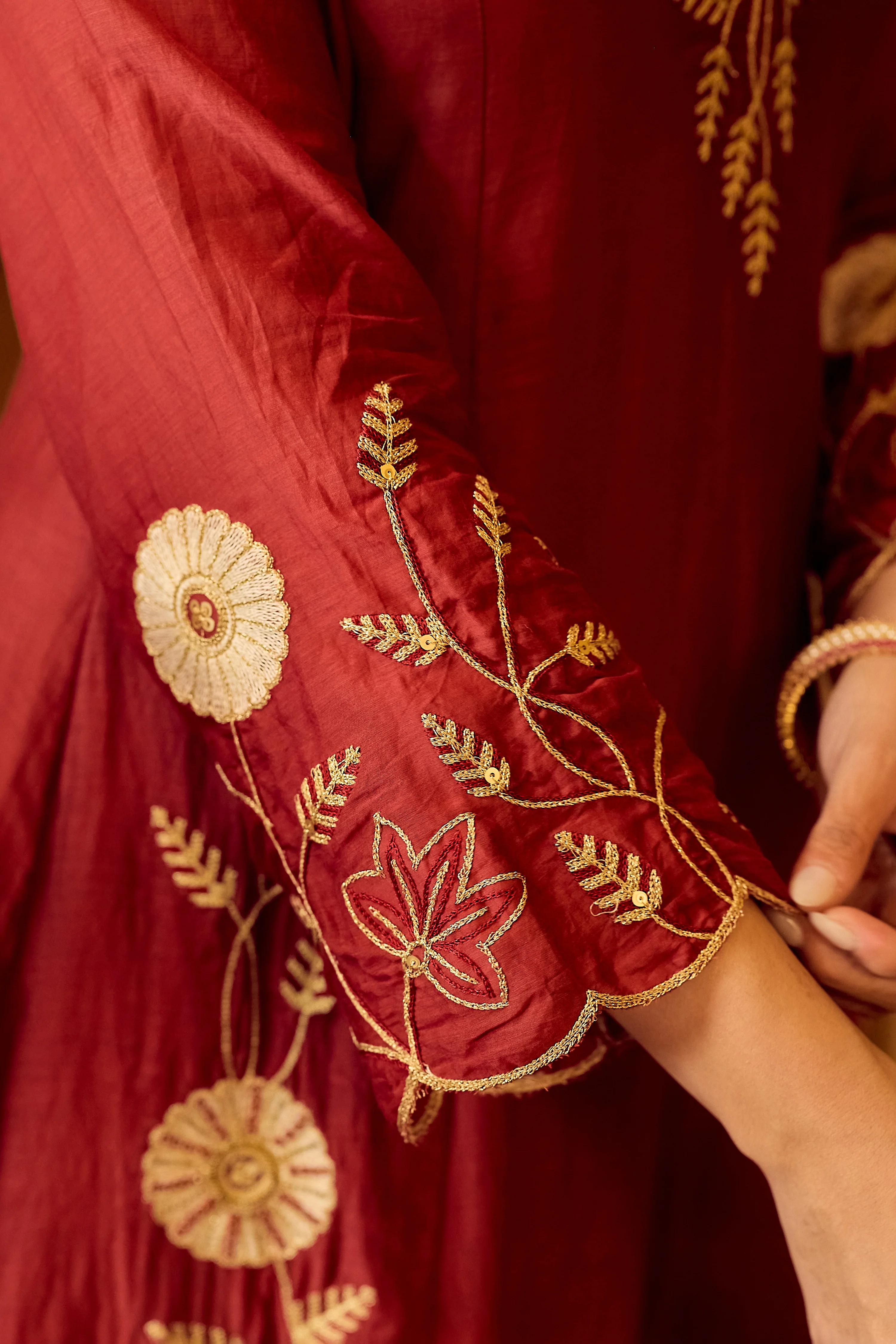 Royal Maroon Chanderi Set - Image 12