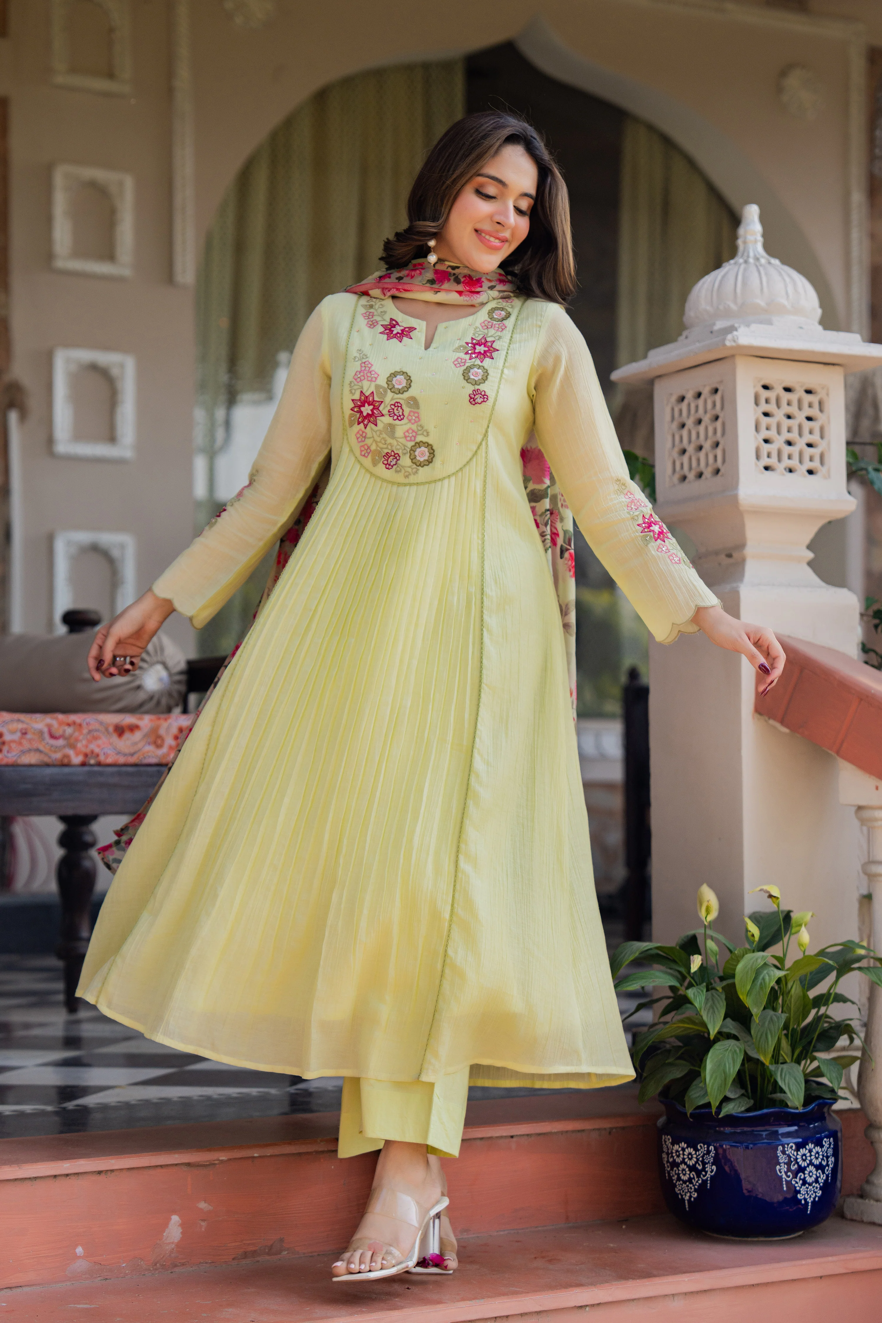 Lemon Blossom Floral Suit Set - Image 3