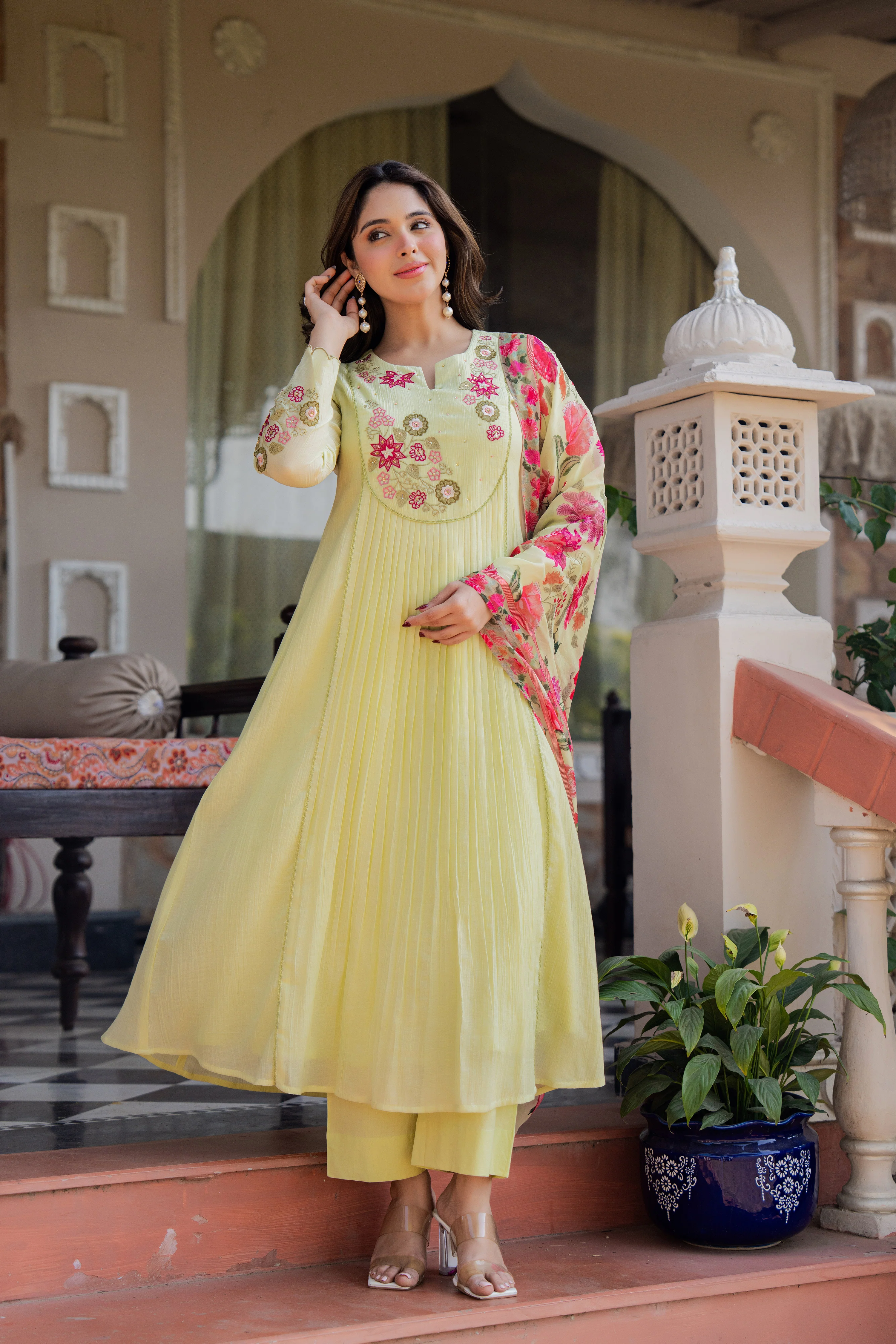 Lemon Blossom Floral Suit Set - Image 6