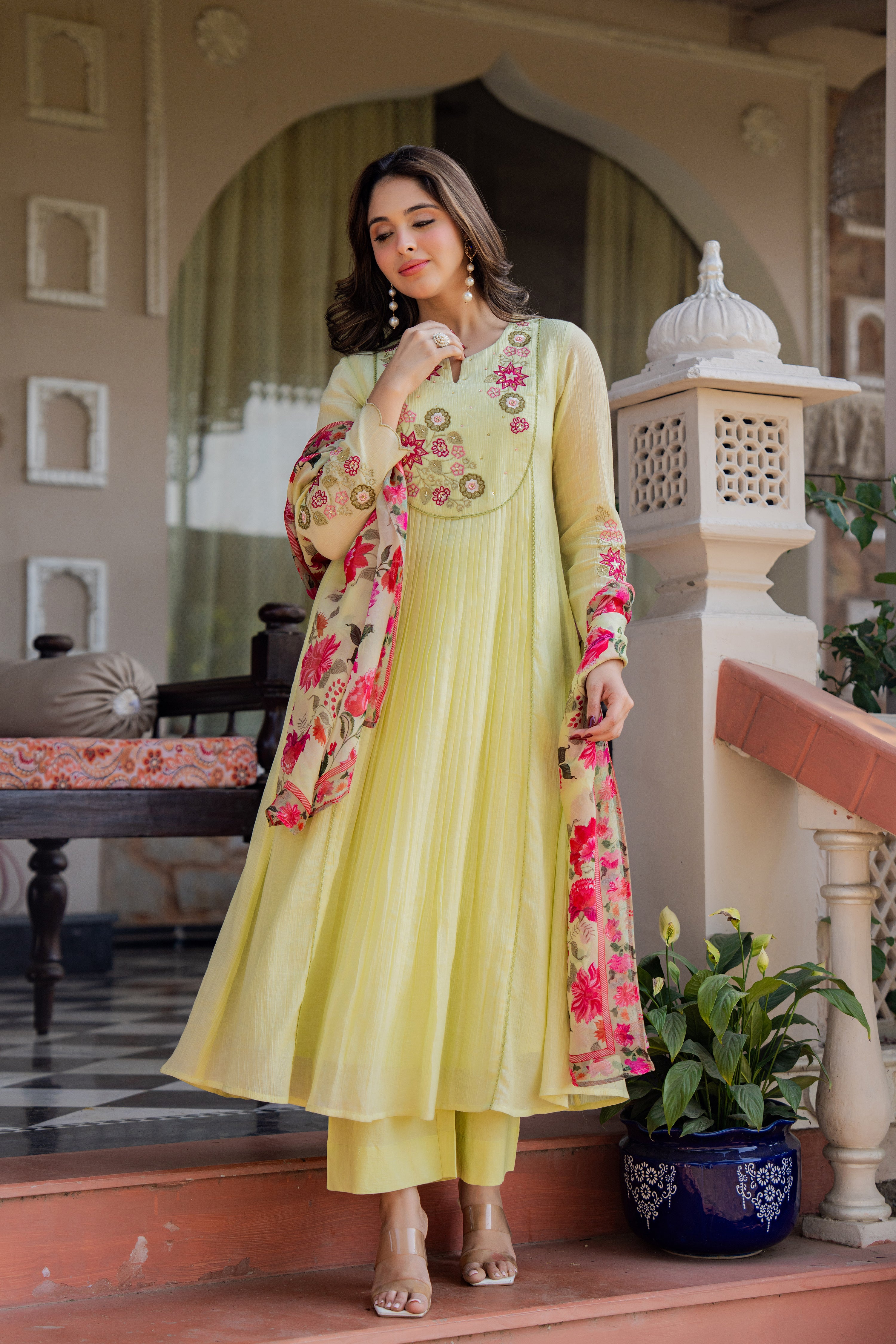 Lemon Blossom Floral Suit Set - Image 9