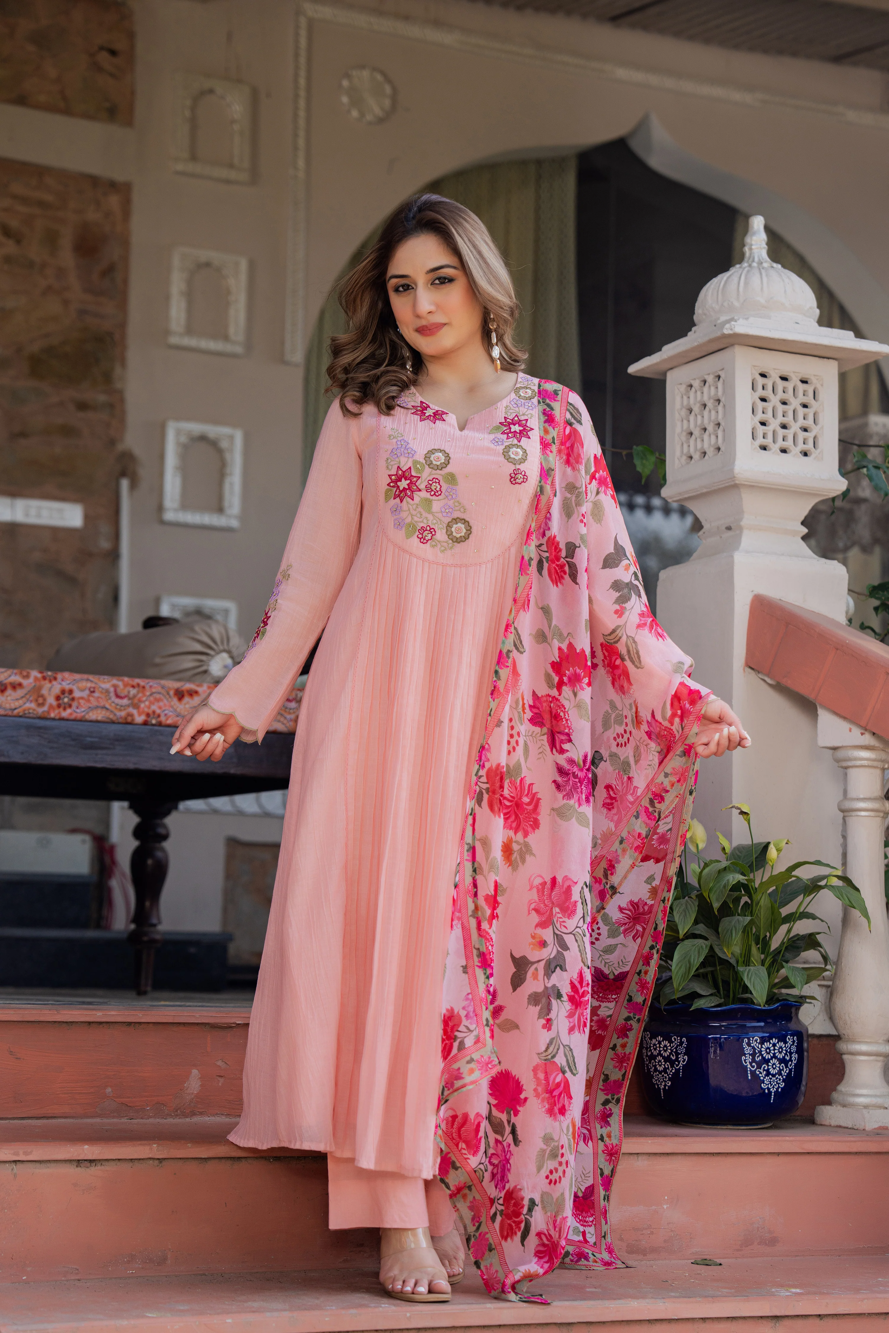 Rose Blush Embroidered Suit Set - Image 6