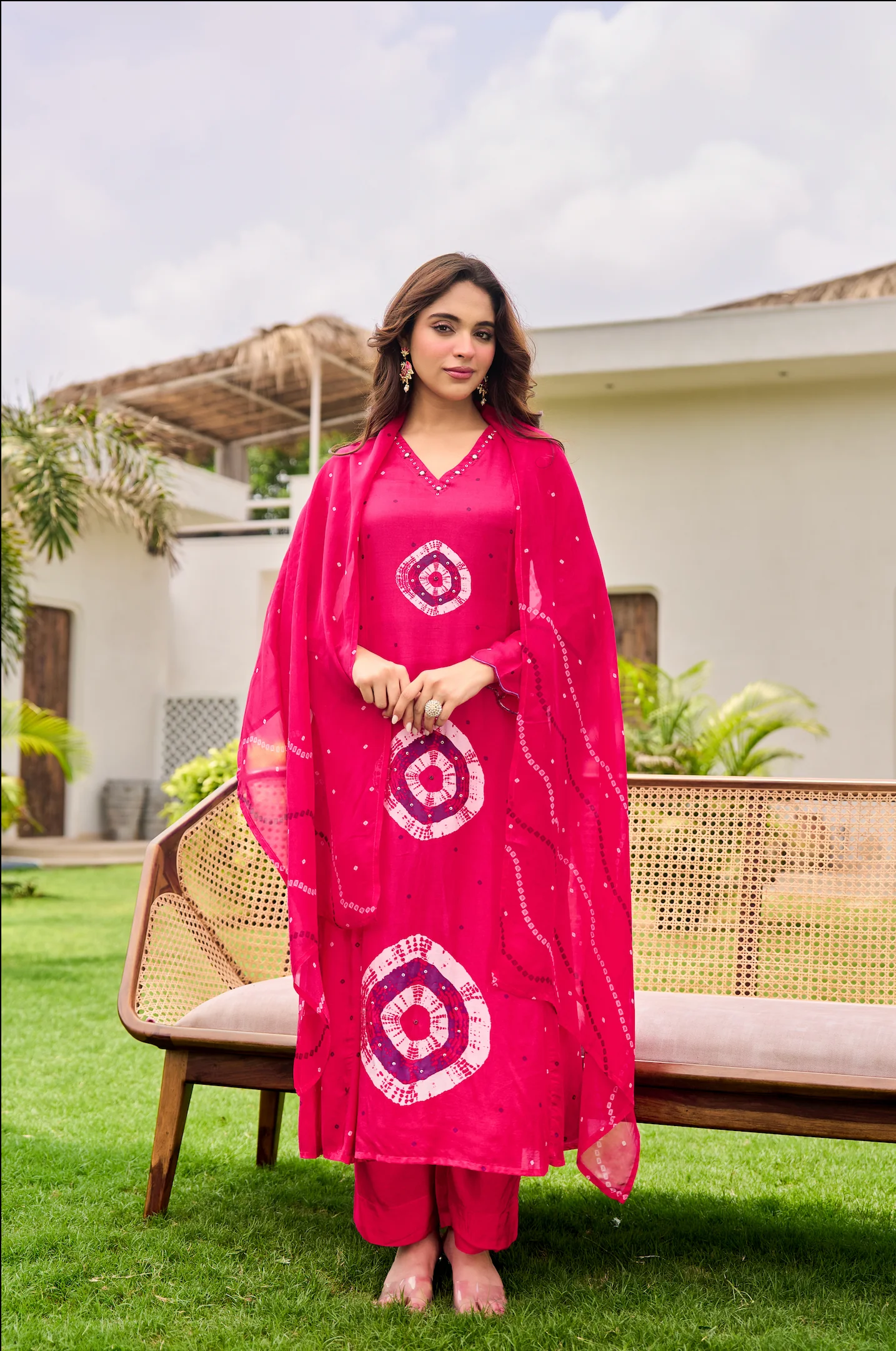 Rani Pink Muslin Suit Set - Image 2
