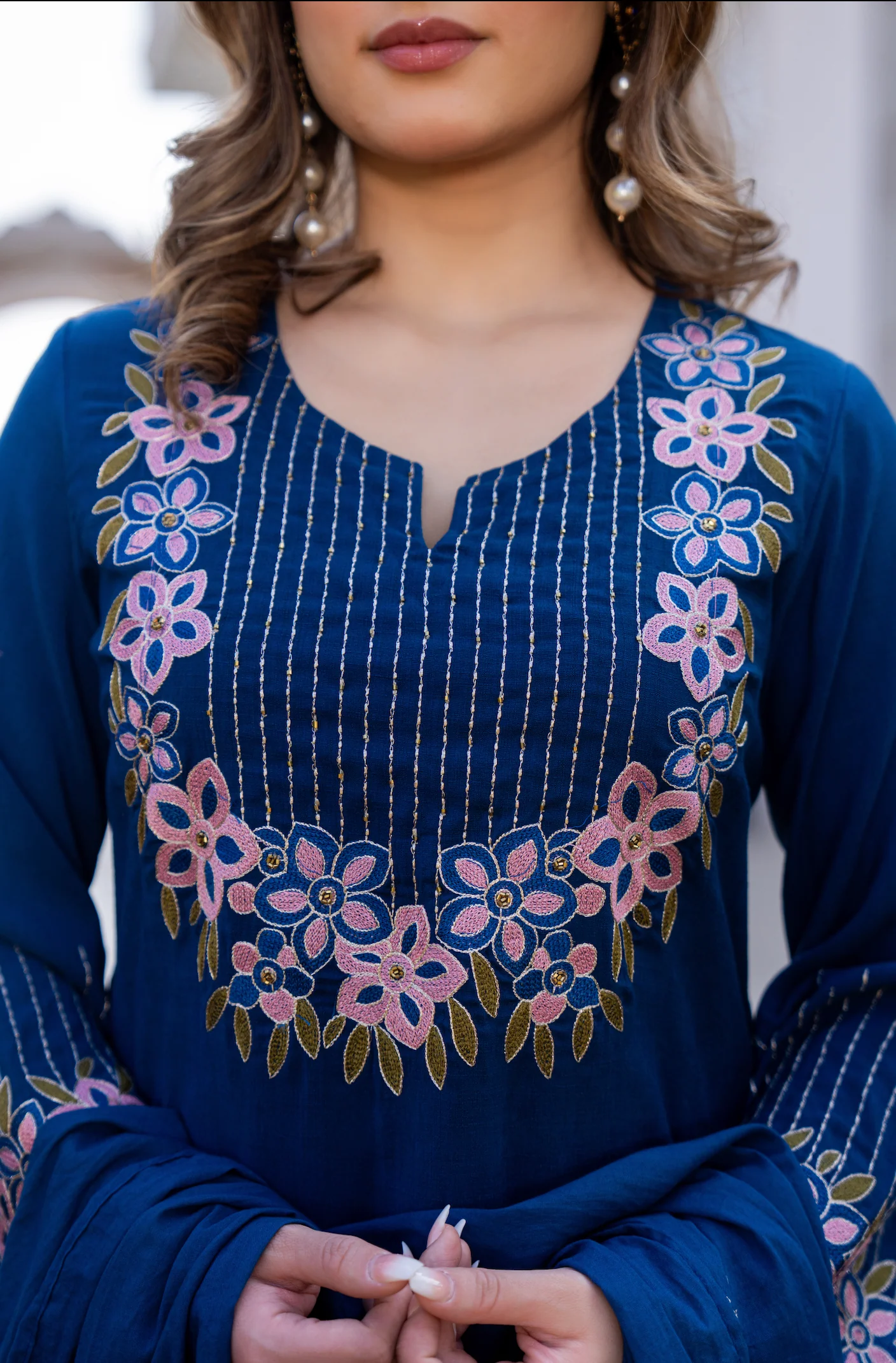 Ocean Bloom A-line Suit Set - Image 10