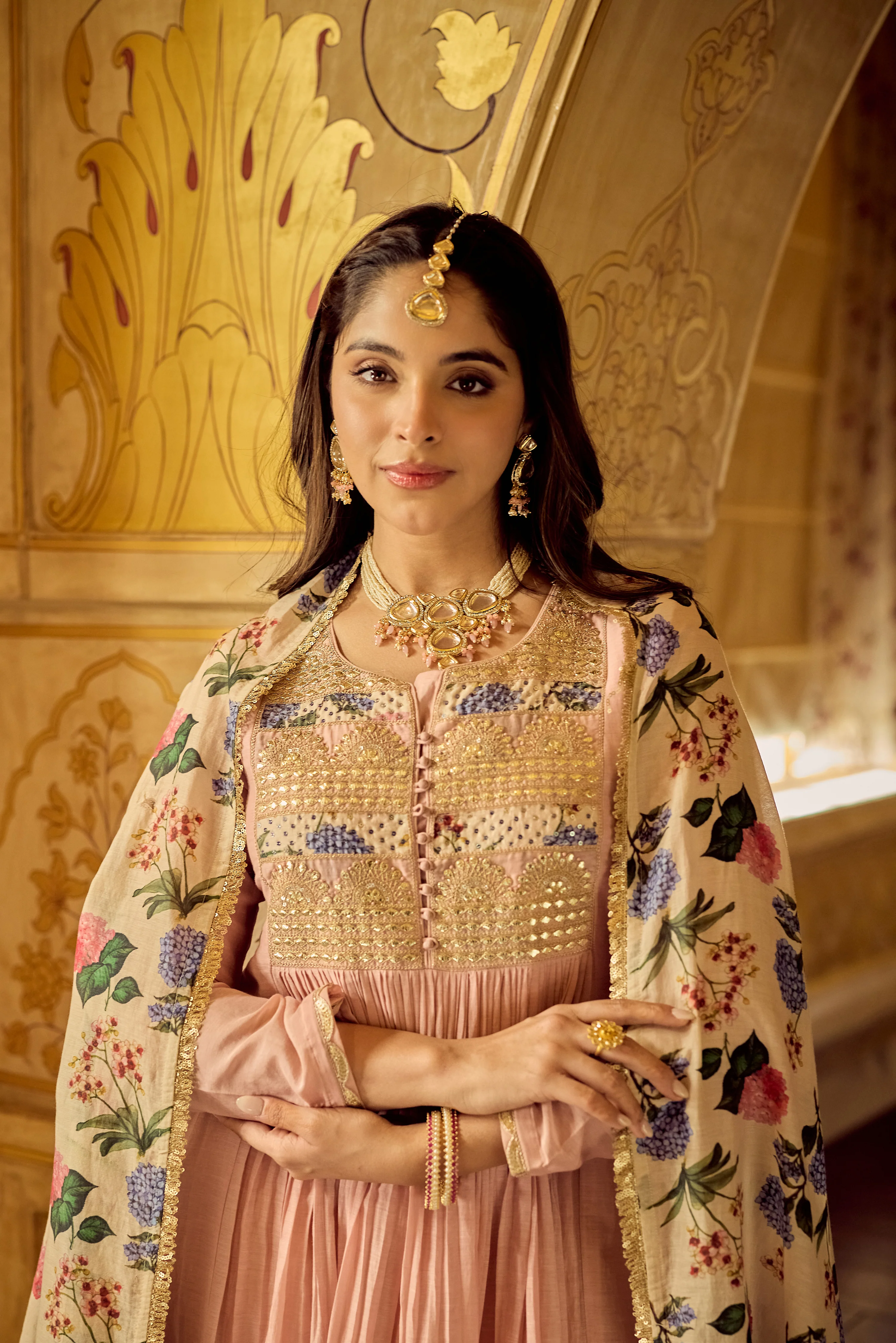 Blush Gulab Chanderi Embroidered Suit Set - Image 10