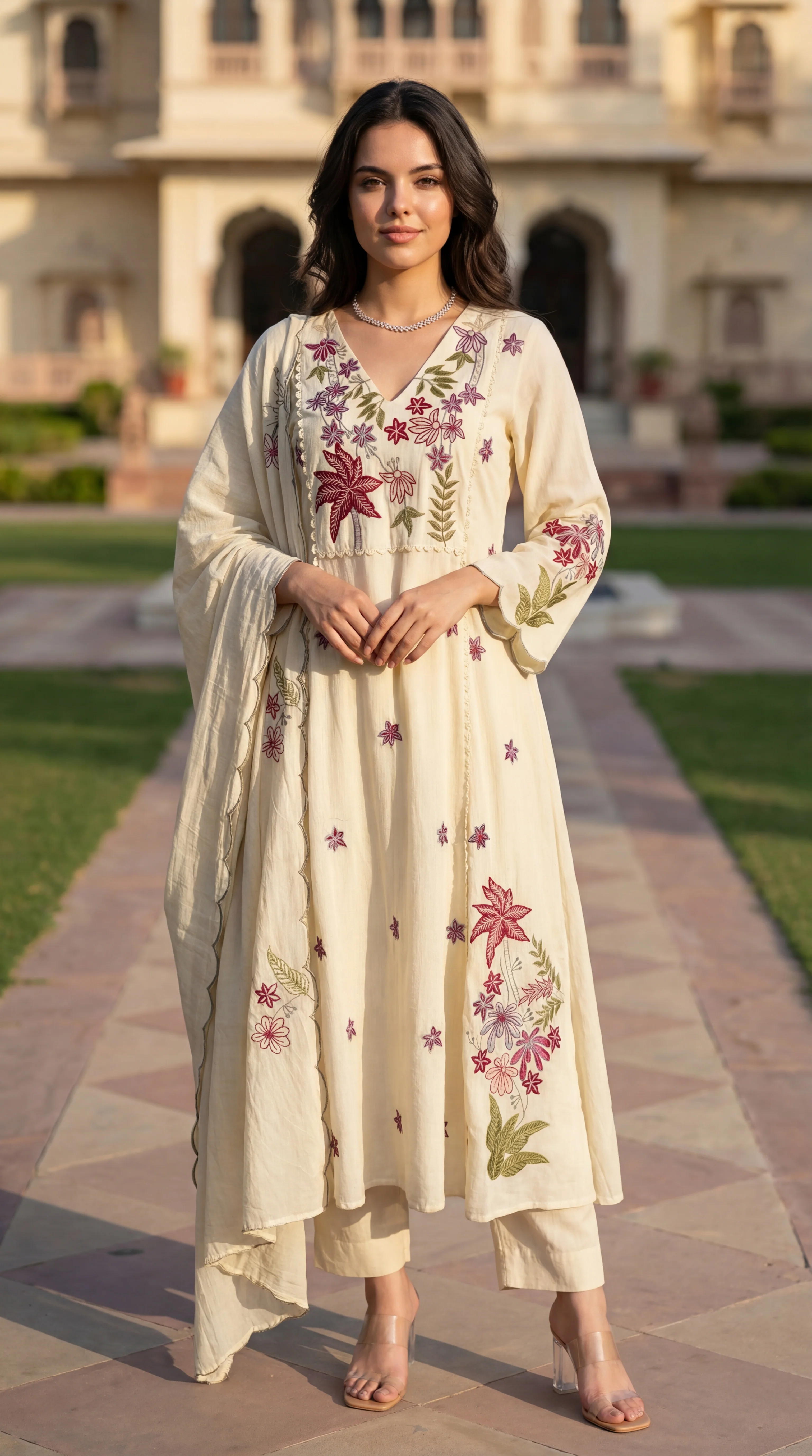 Ivory Petal Chanderi Suit Set - Image 10