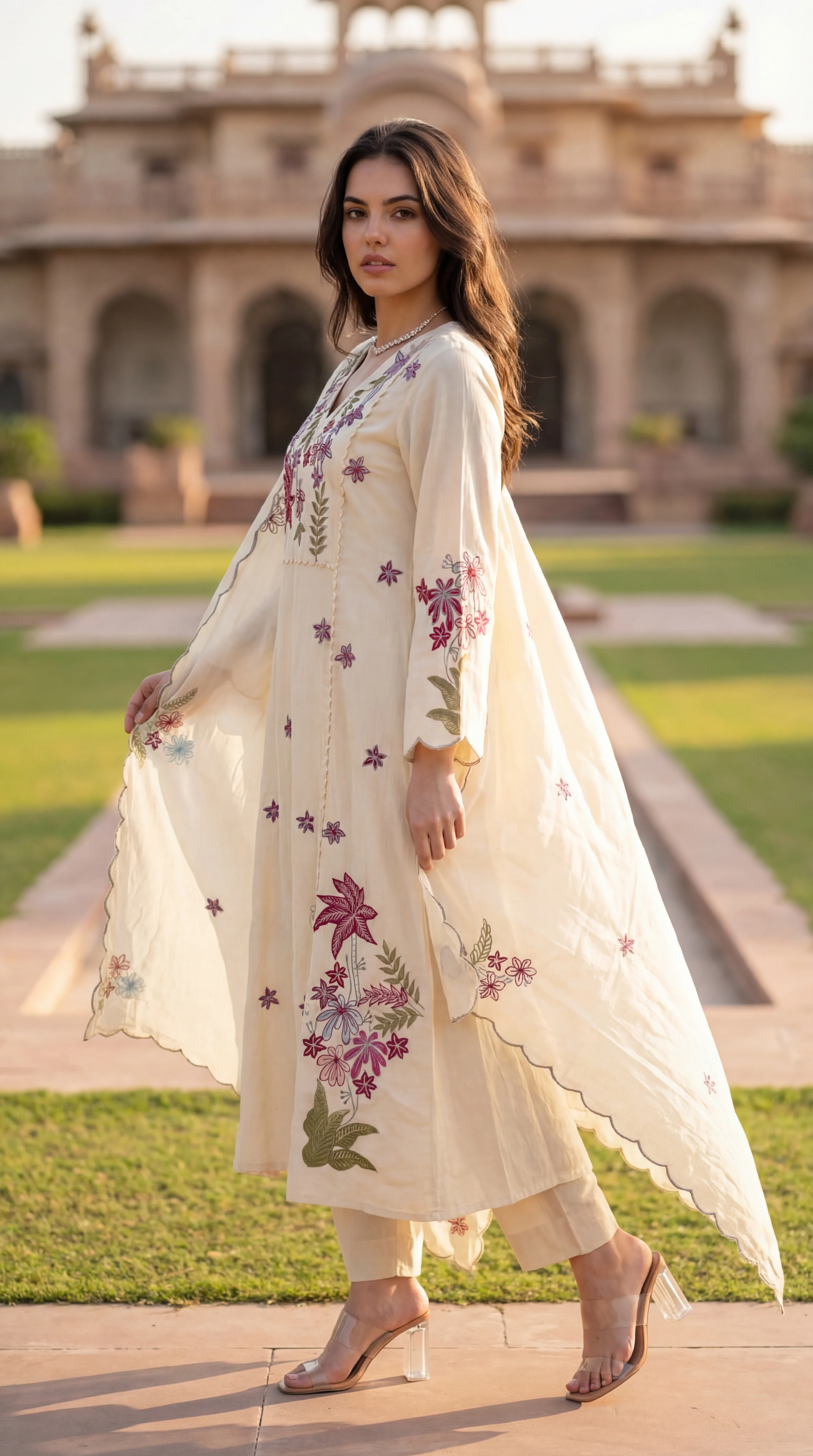Ivory Petal Chanderi Suit Set - Image 12