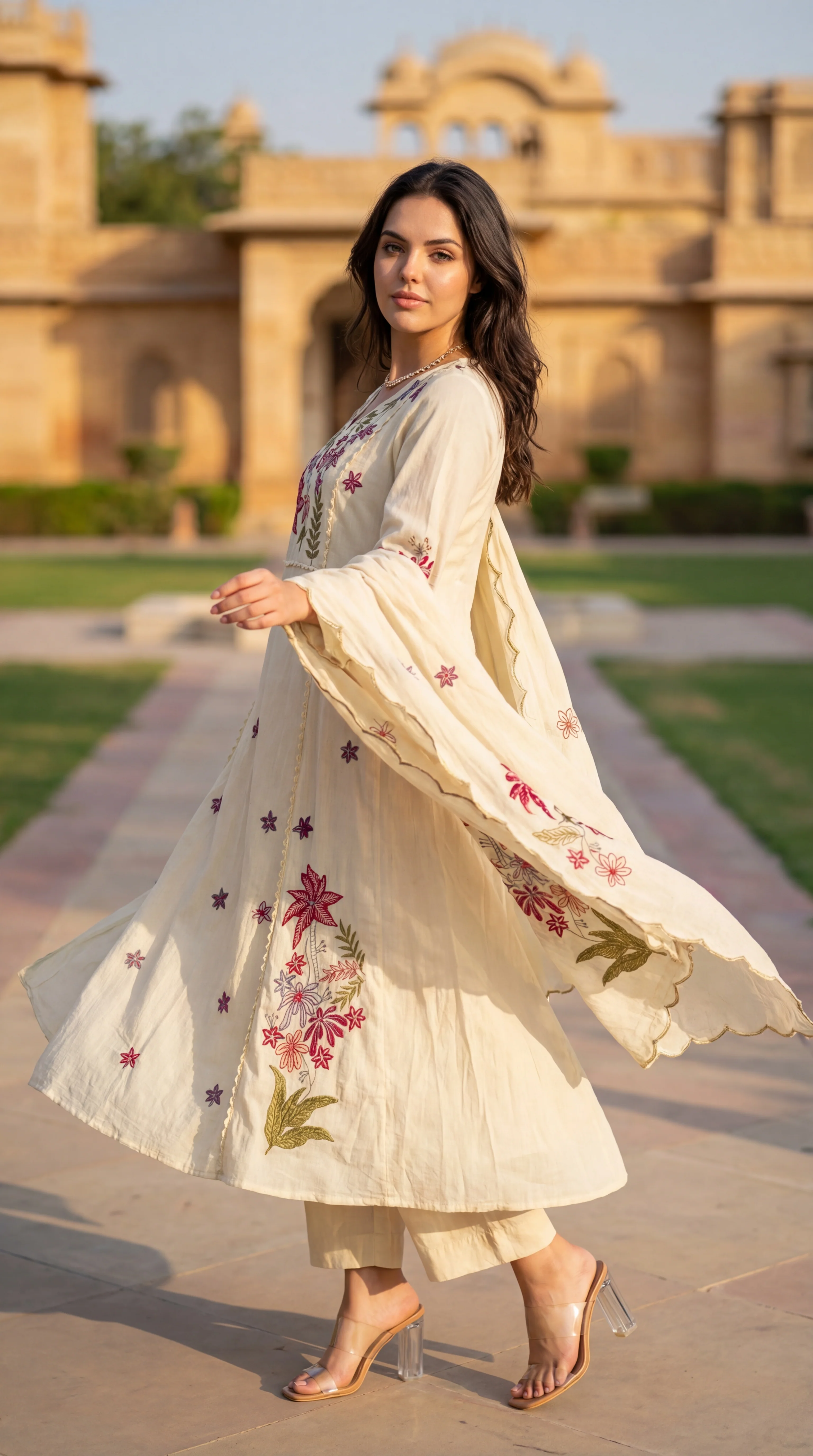 Ivory Petal Chanderi Suit Set - Image 14