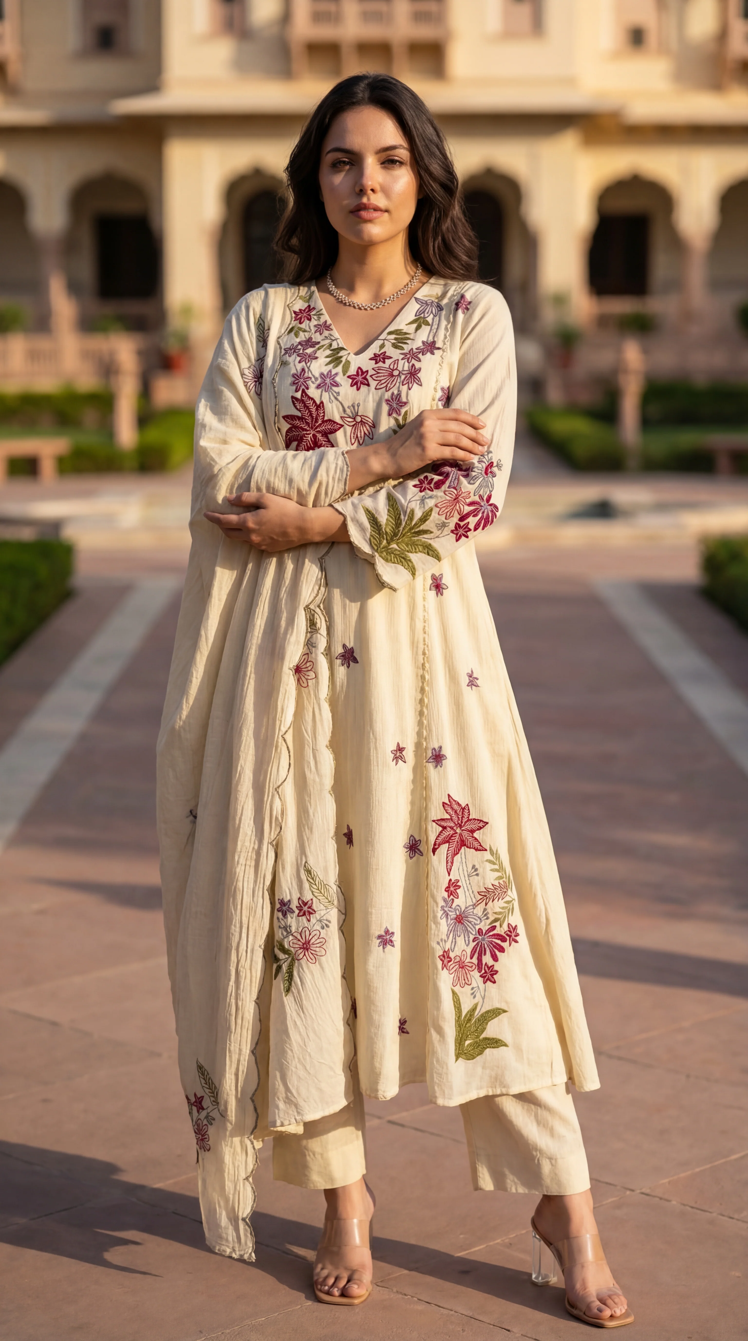 Ivory Petal Chanderi Suit Set - Image 16