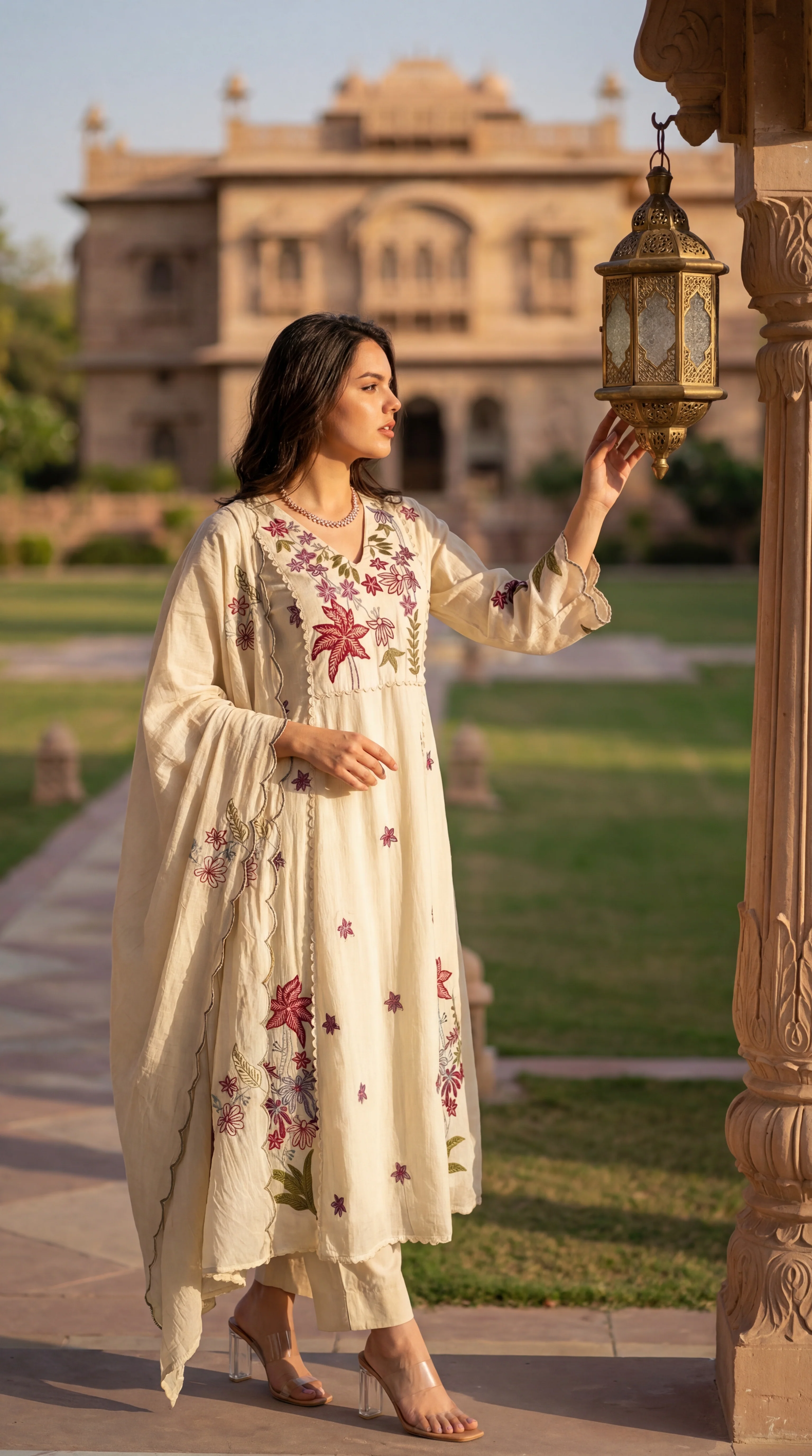 Ivory Petal Chanderi Suit Set - Image 9