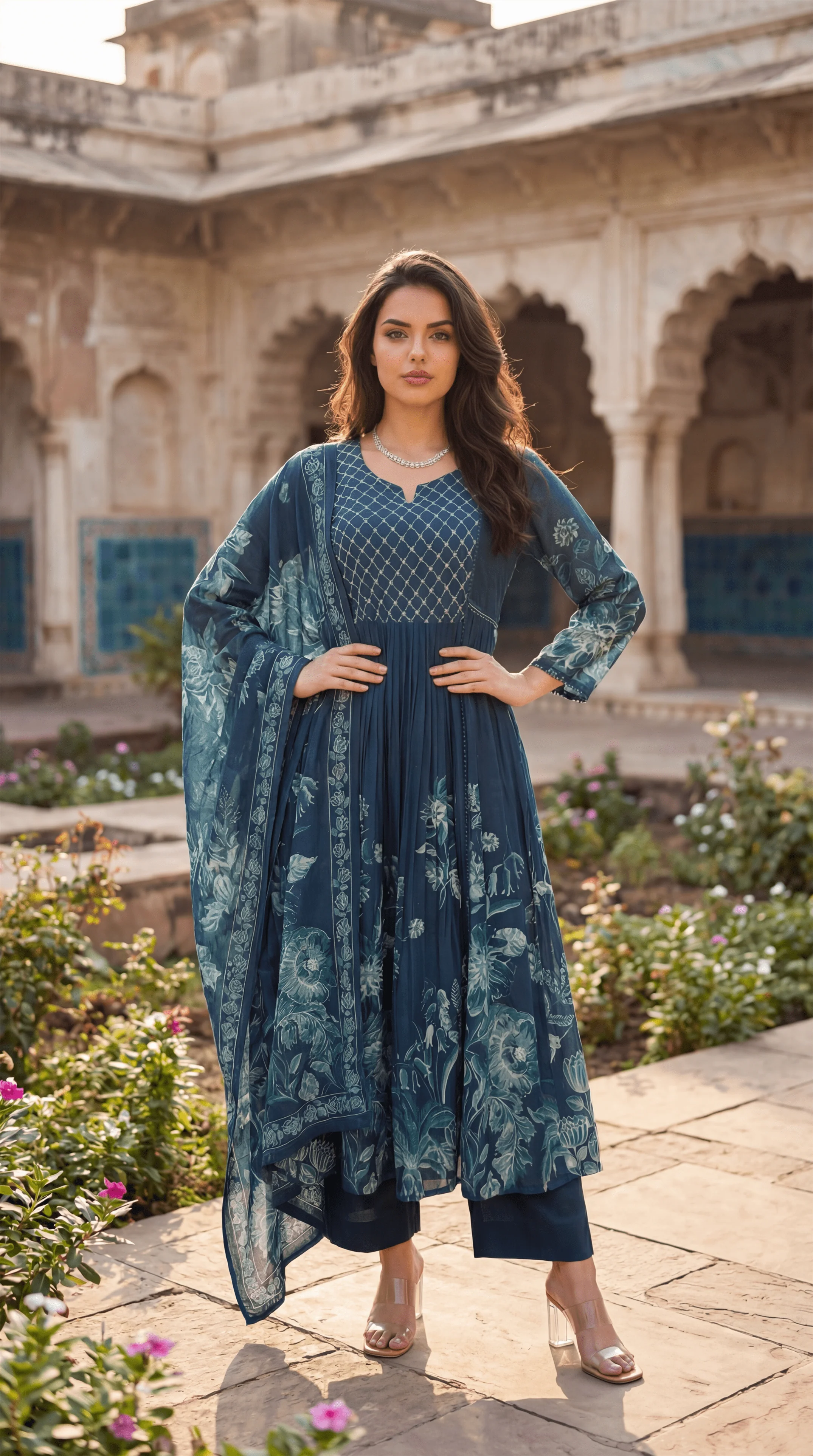 Teal Floral Flow Suit Set - Image 13