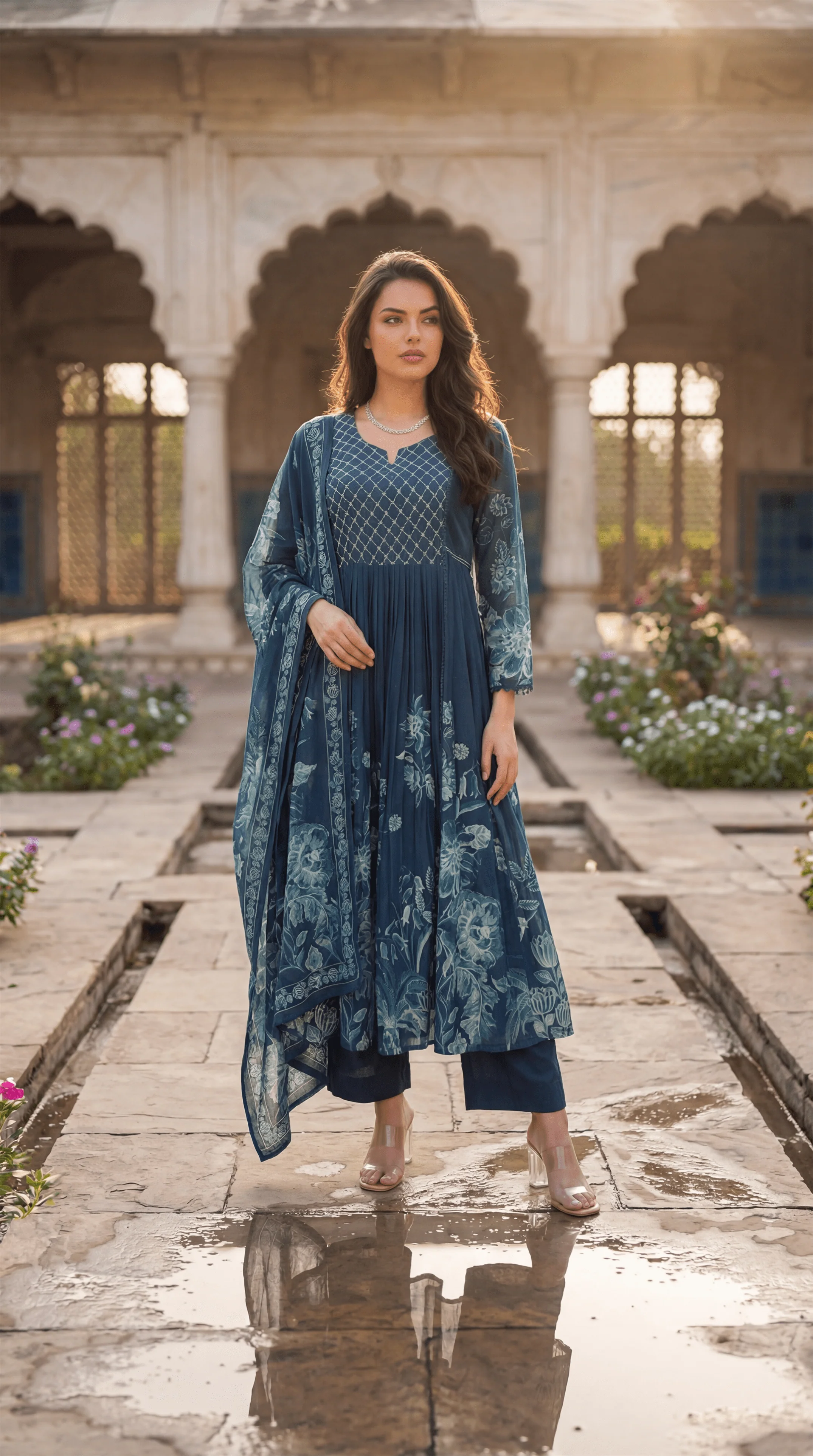 Teal Floral Flow Suit Set - Image 2