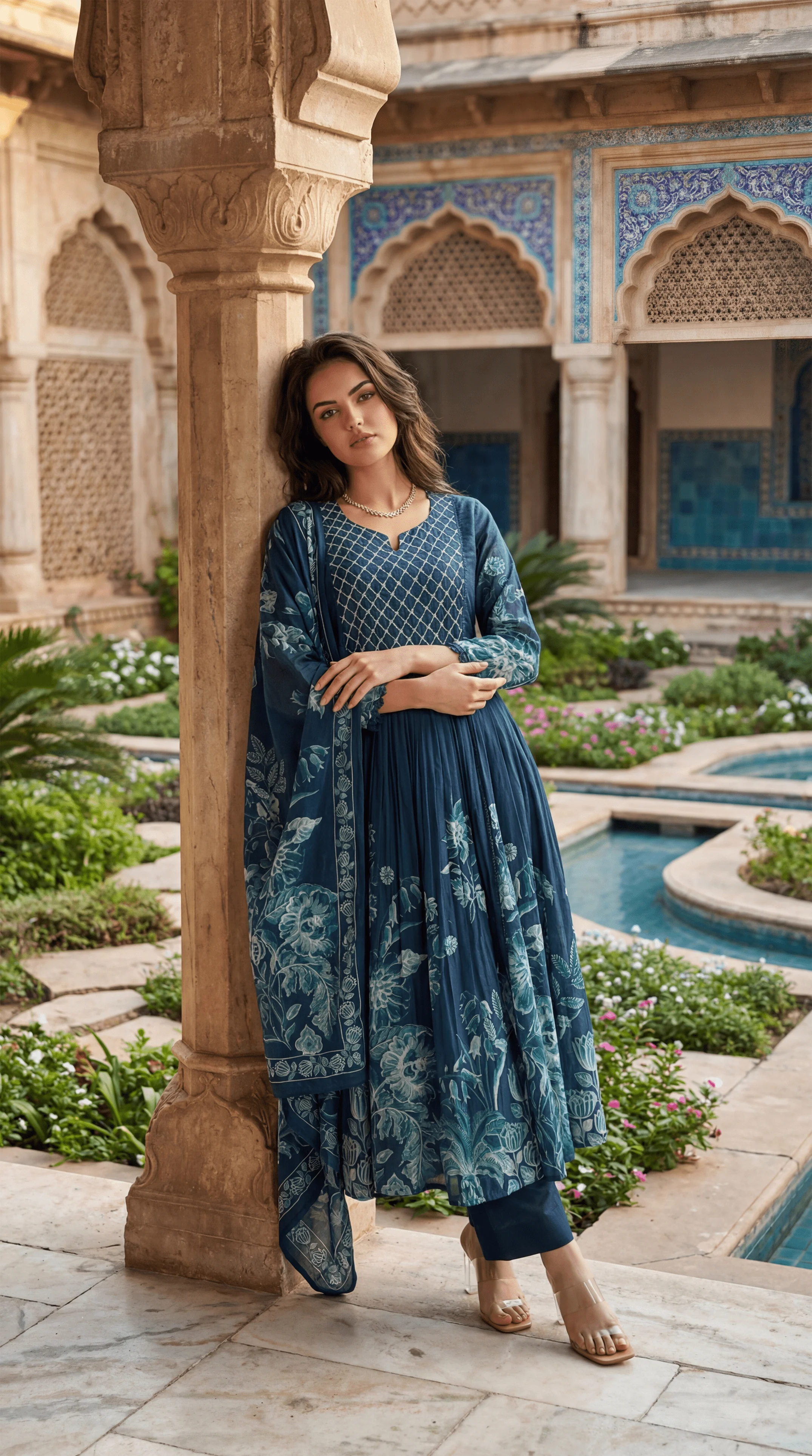 Teal Floral Flow Suit Set - Image 20