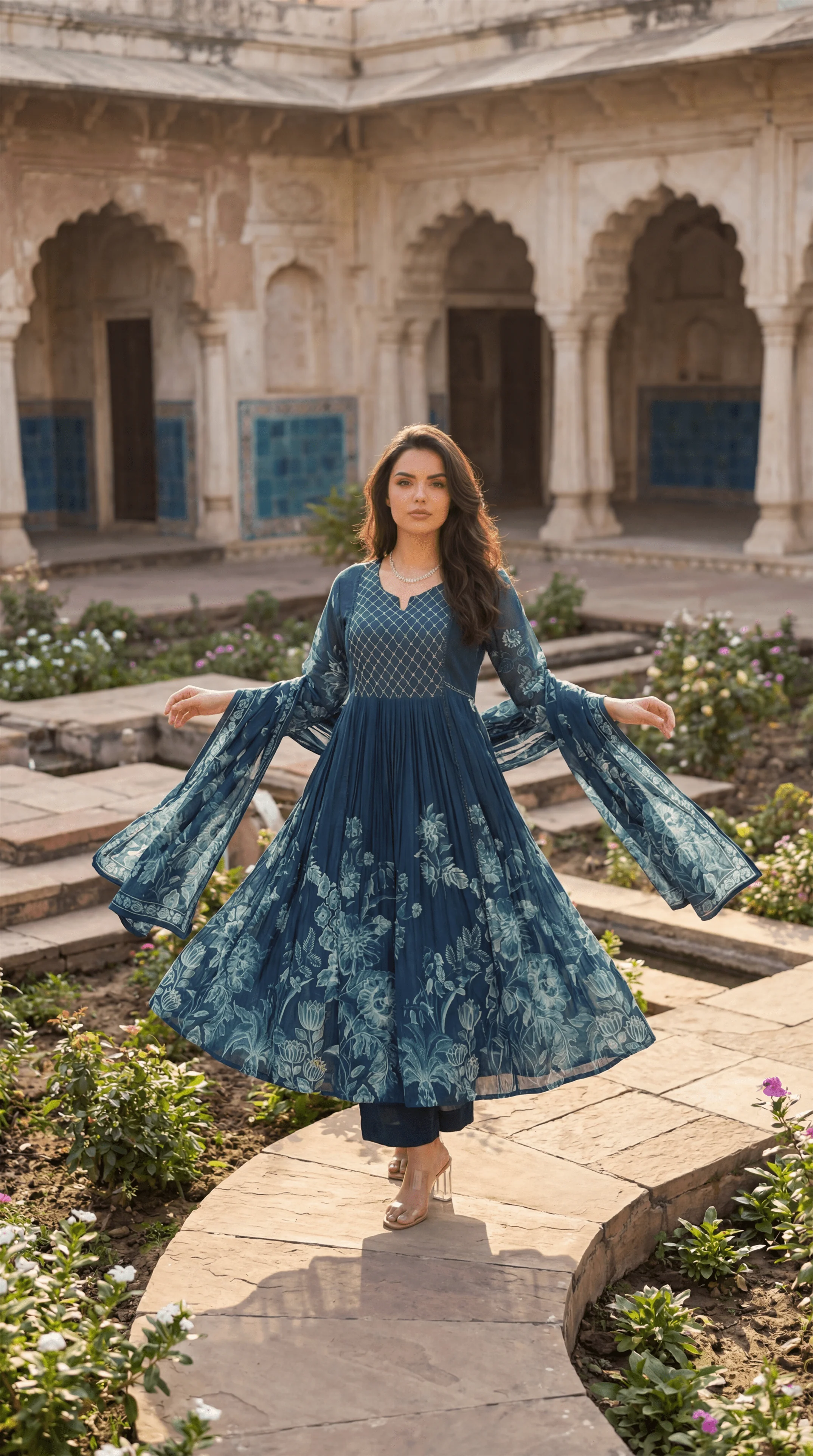 Teal Floral Flow Suit Set - Image 25