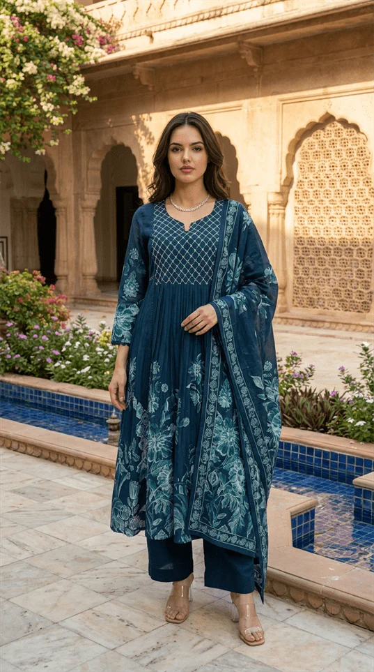 Teal Floral Flow Suit Set - Image 28