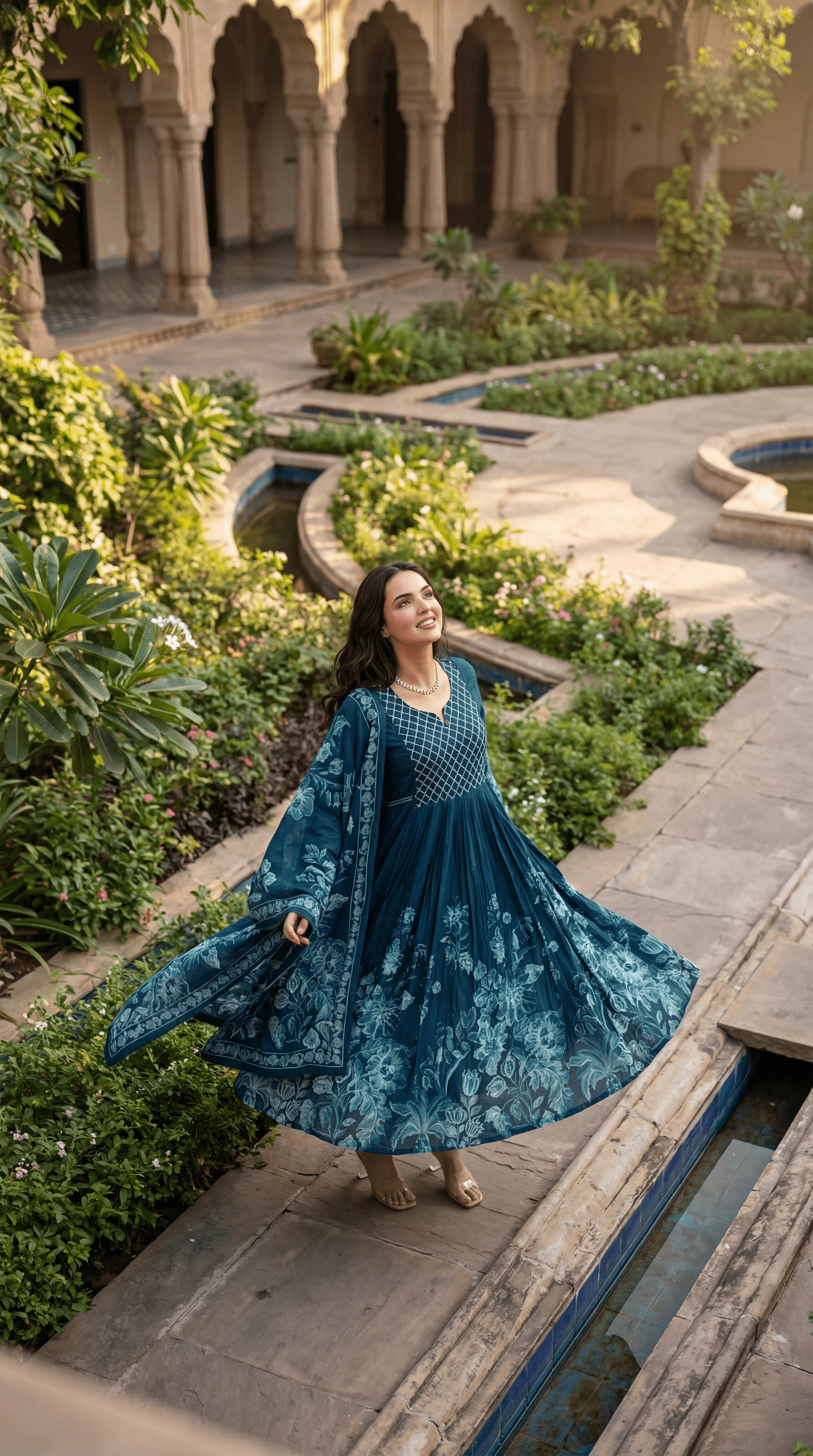 Teal Floral Flow Suit Set - Image 4