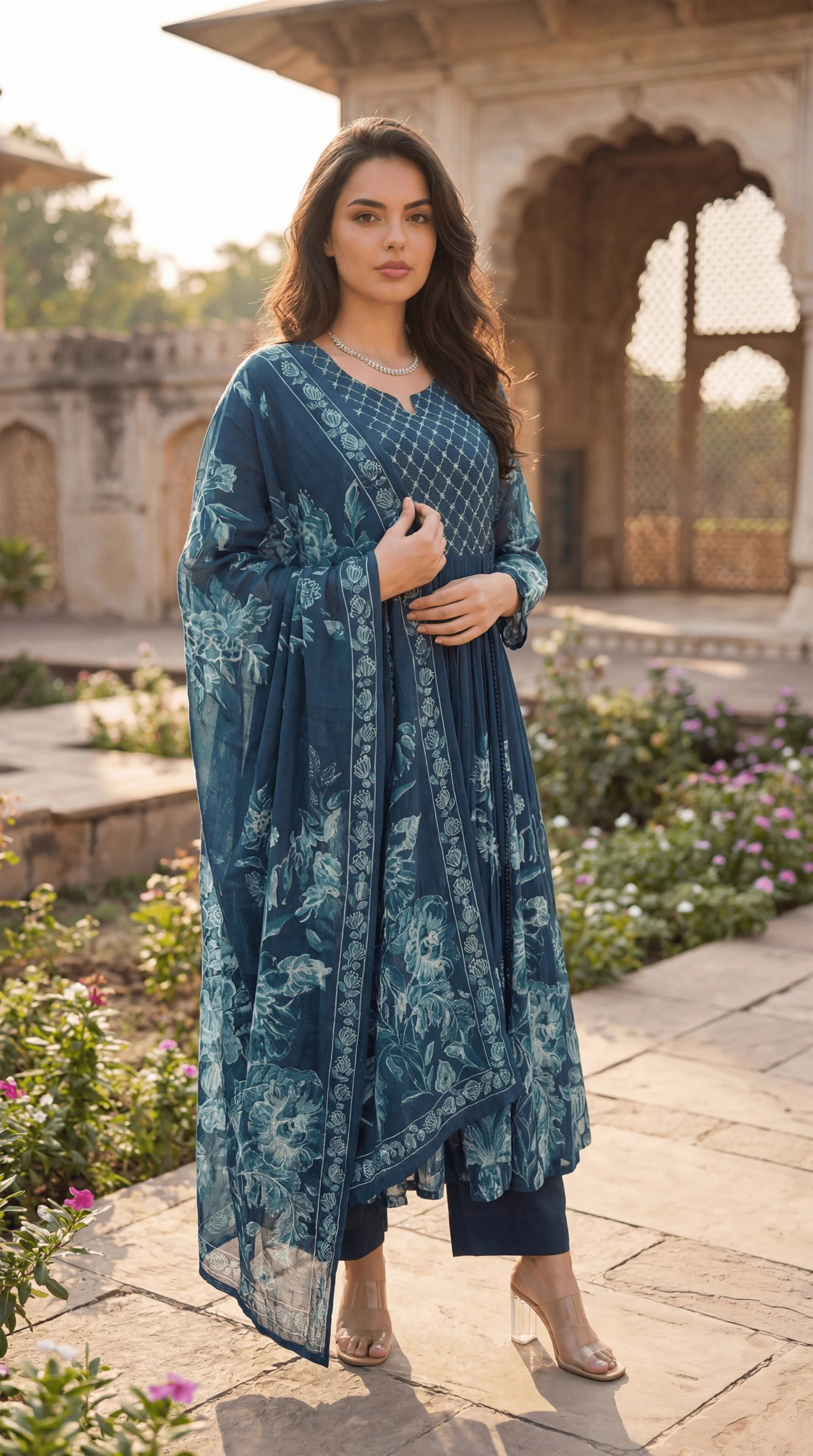 Teal Floral Flow Suit Set - Image 5